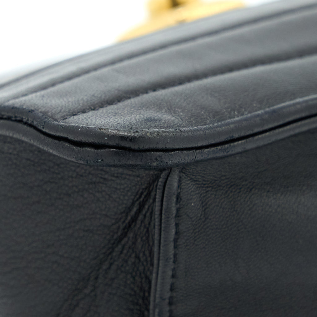 CHANEL VINTAGE KELLY FLAP BAG LAMBSKIN BLACK GHW
