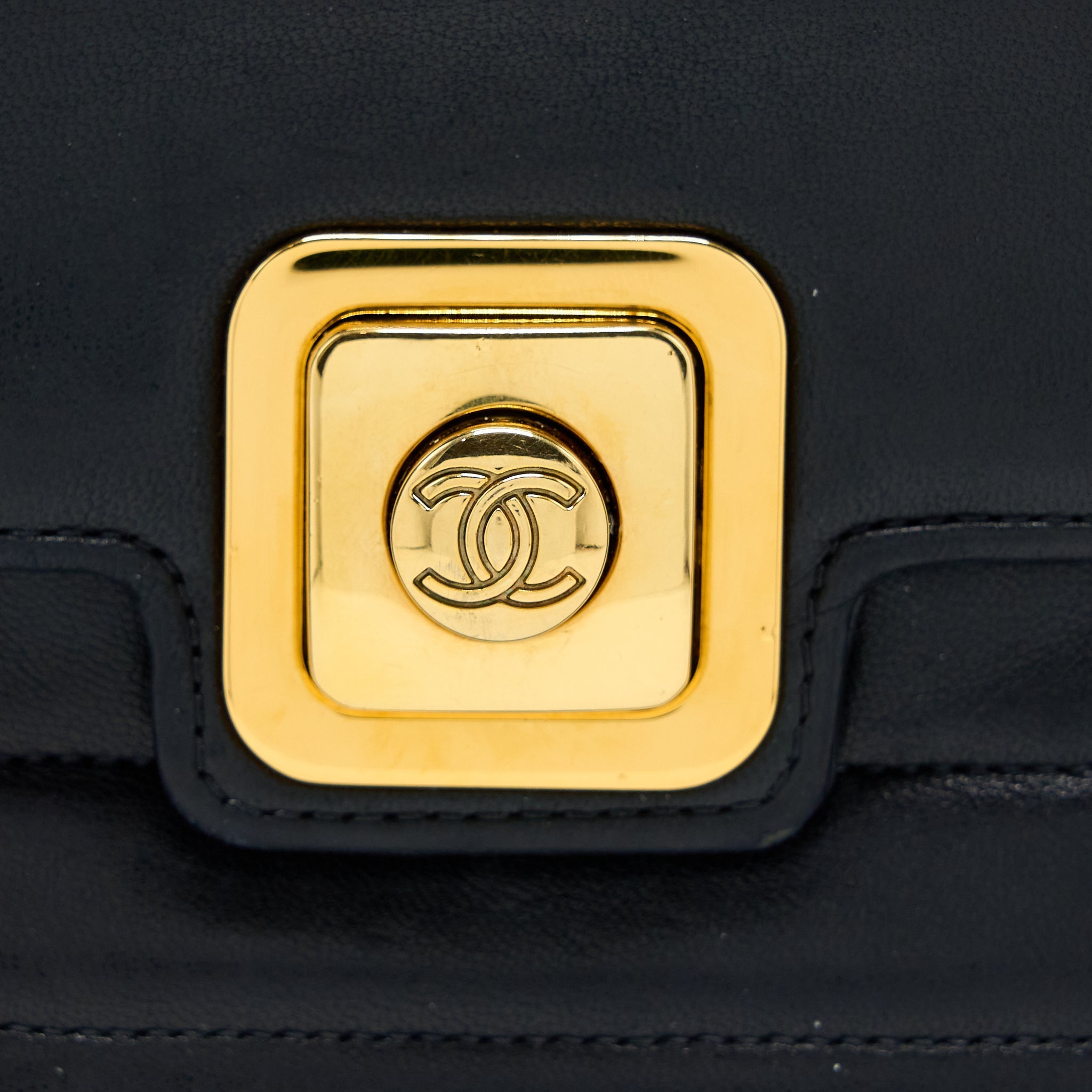 CHANEL VINTAGE KELLY FLAP BAG LAMBSKIN BLACK GHW