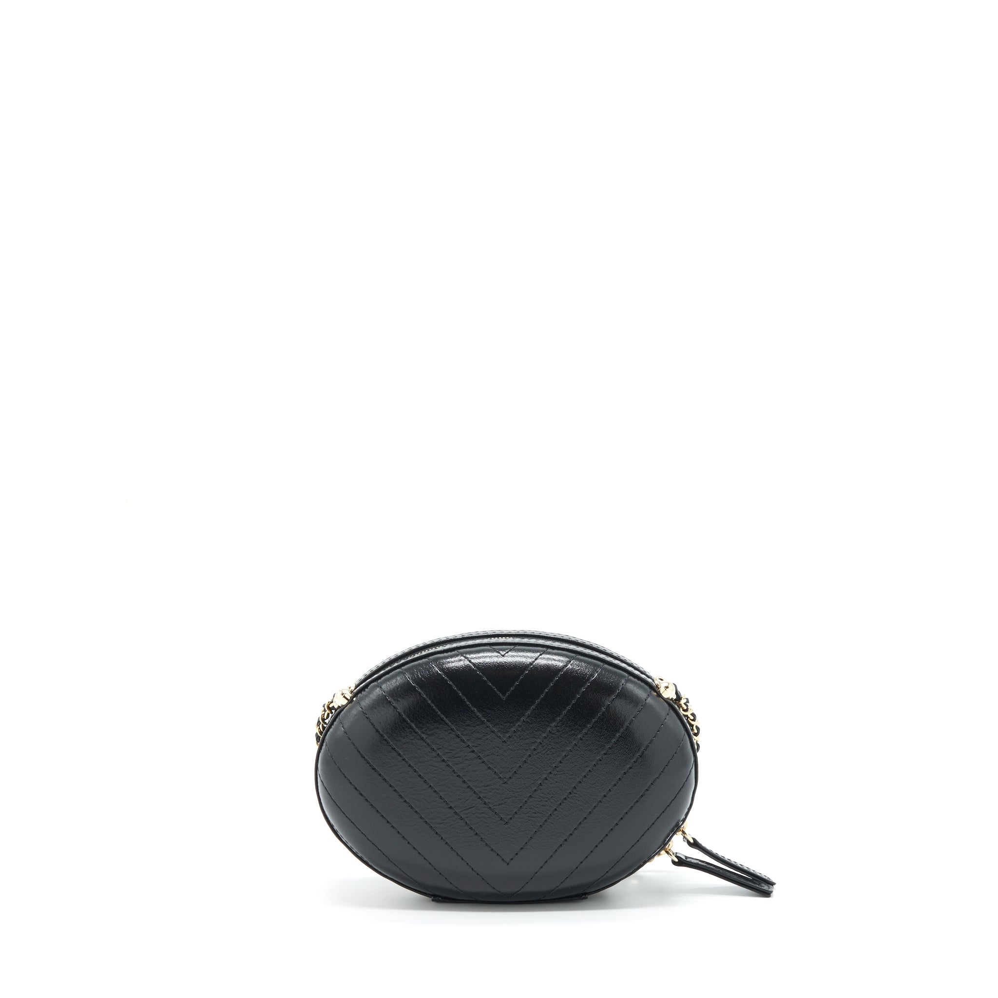 CHANEL LA PAUSA EVENING BAG CHEVRON CALFSKIN BLACK LGHW