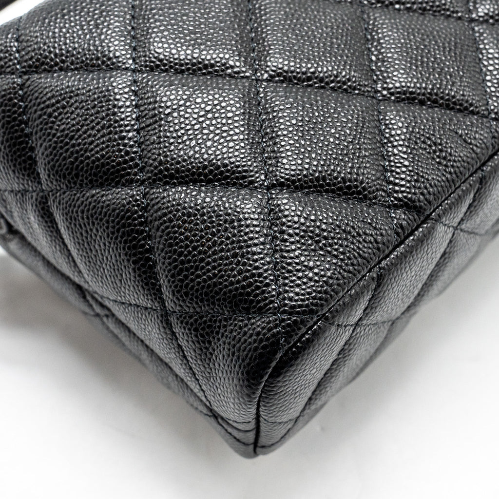 CHANEL 25C QUILTED HOBO BAG CAVIAR BLACK LGHW (MICROCHIP)