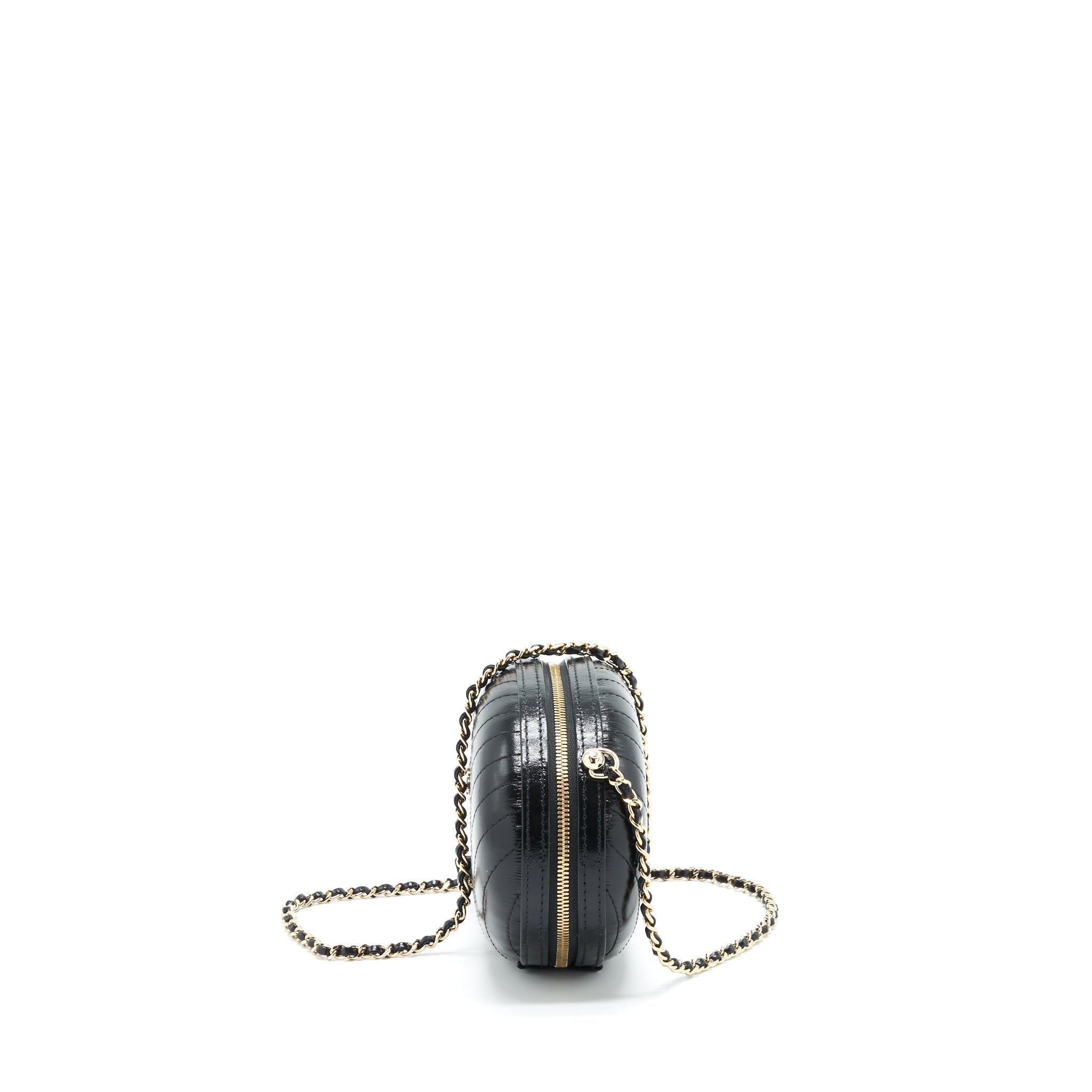 CHANEL LA PAUSA EVENING BAG CHEVRON CALFSKIN BLACK LGHW