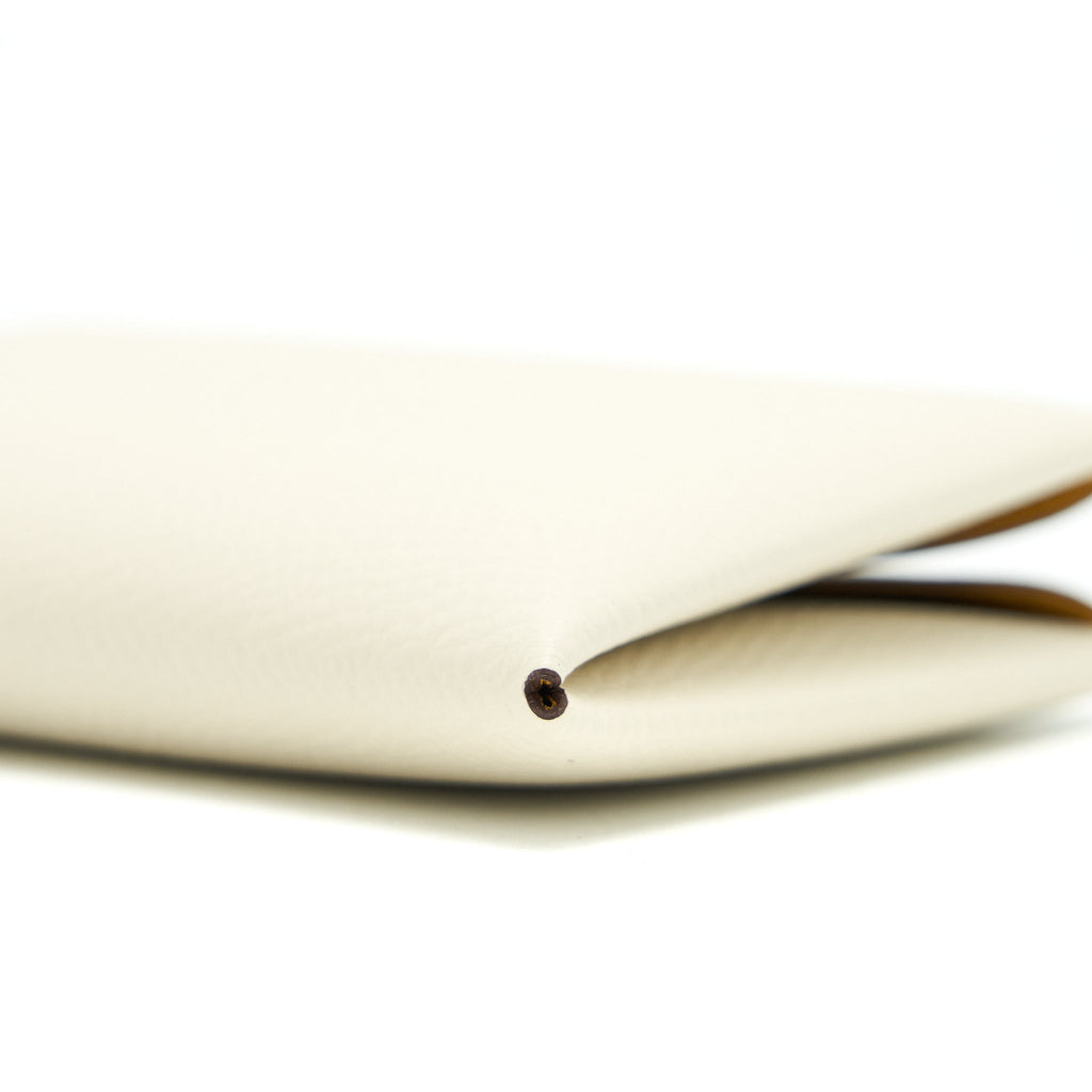 HERMES CALVI CARD HOLDER CRAIE / JAUNE AMBRE
