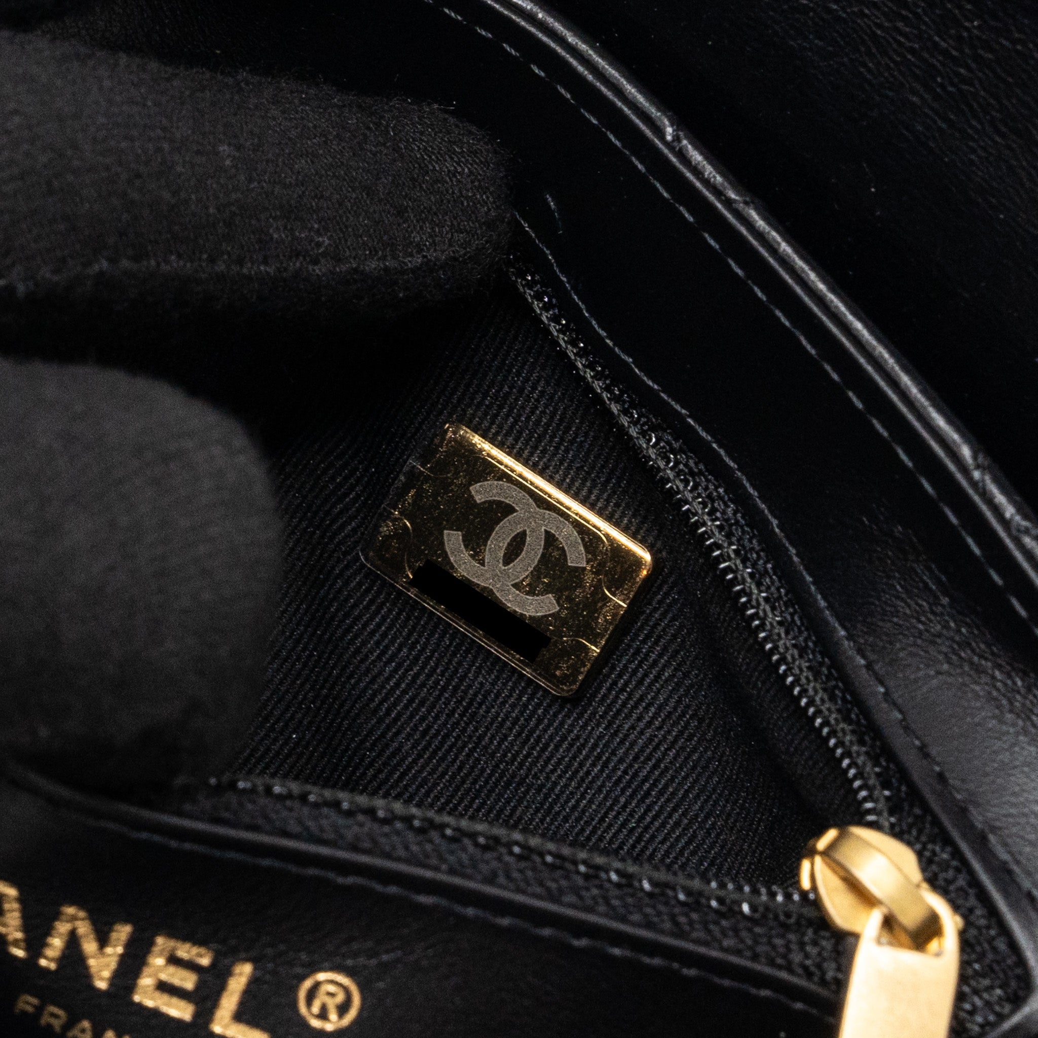 CHANEL 23K MINI SHOPPING TOTE CALFSKIN BLACK GHW(MICROCHIP)