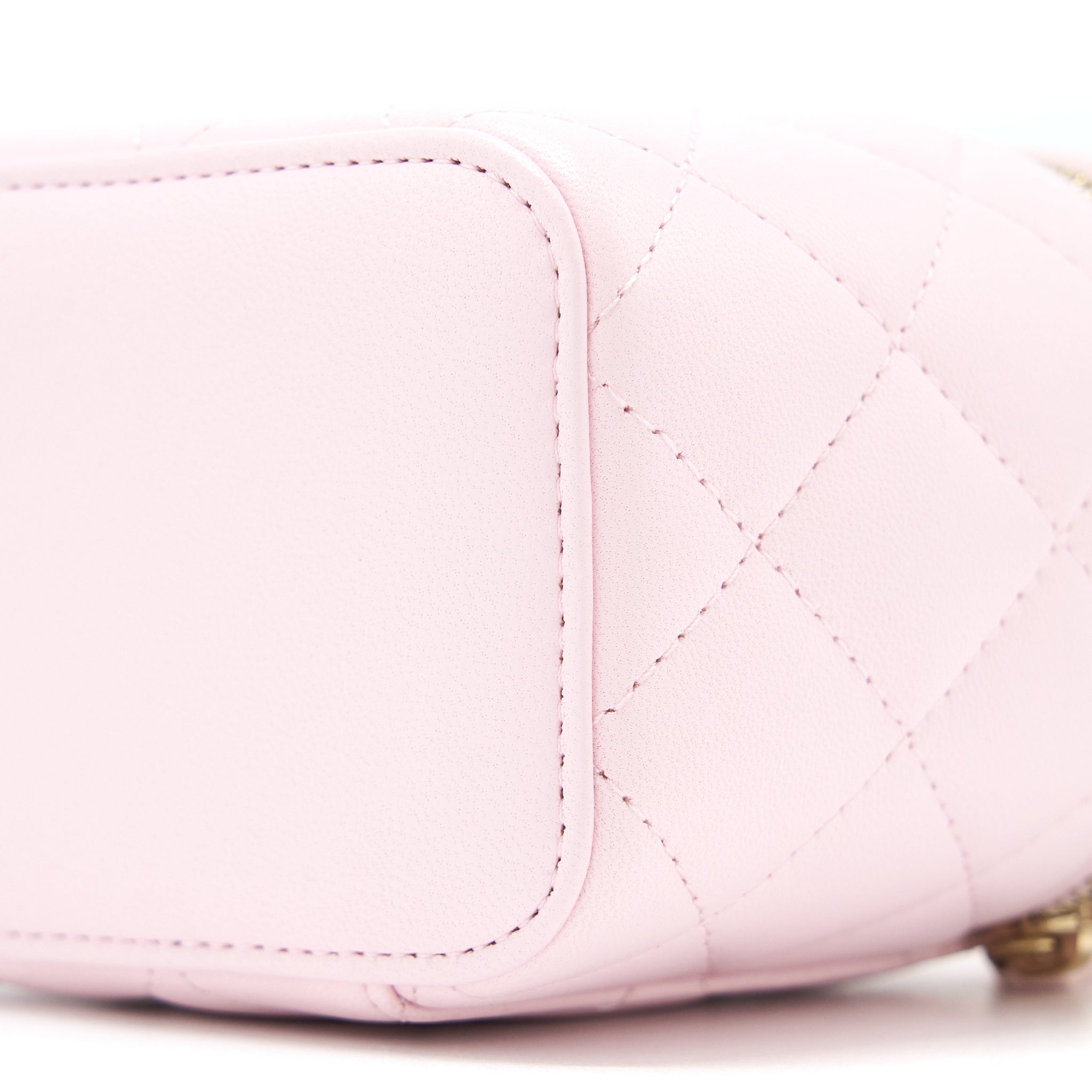 CHANEL TOP HANDLE MINI VANITY LAMBSKIN PINK LGHW