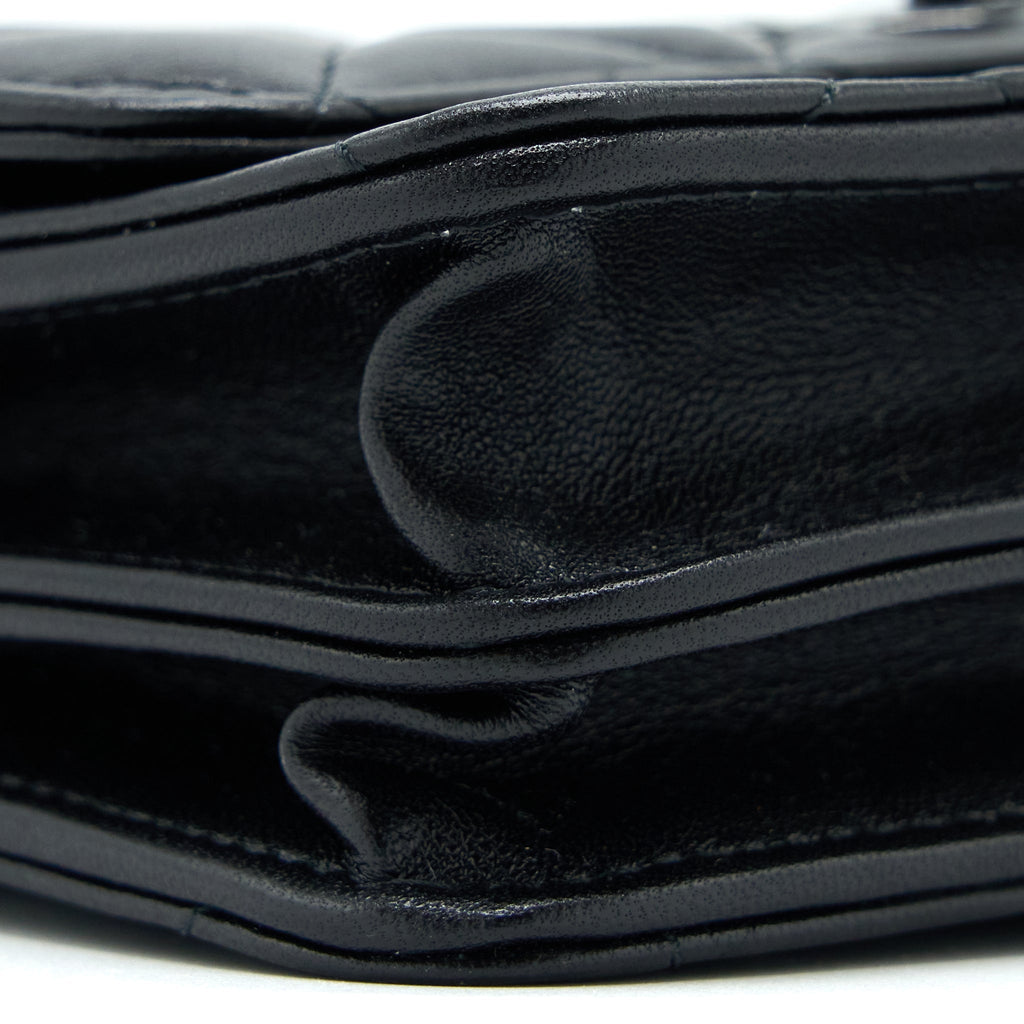 CHANEL SQUARE TRENDY CC WALLET ON CHAIN LAMBSKIN SO BLACK