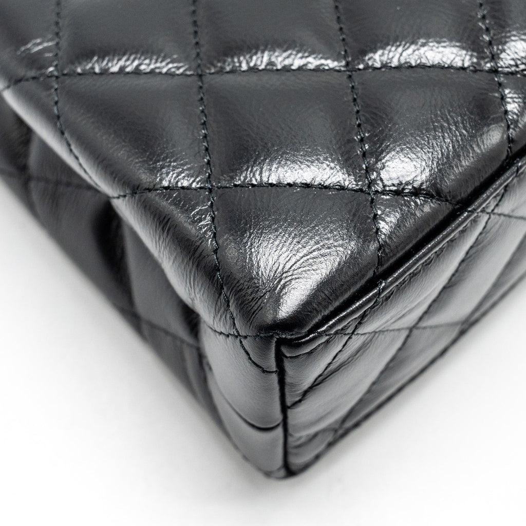 CHANEL MINI KELLY SHOPPING TOTE BAG CALFSKIN BLACK GHW (MICROCHIP)