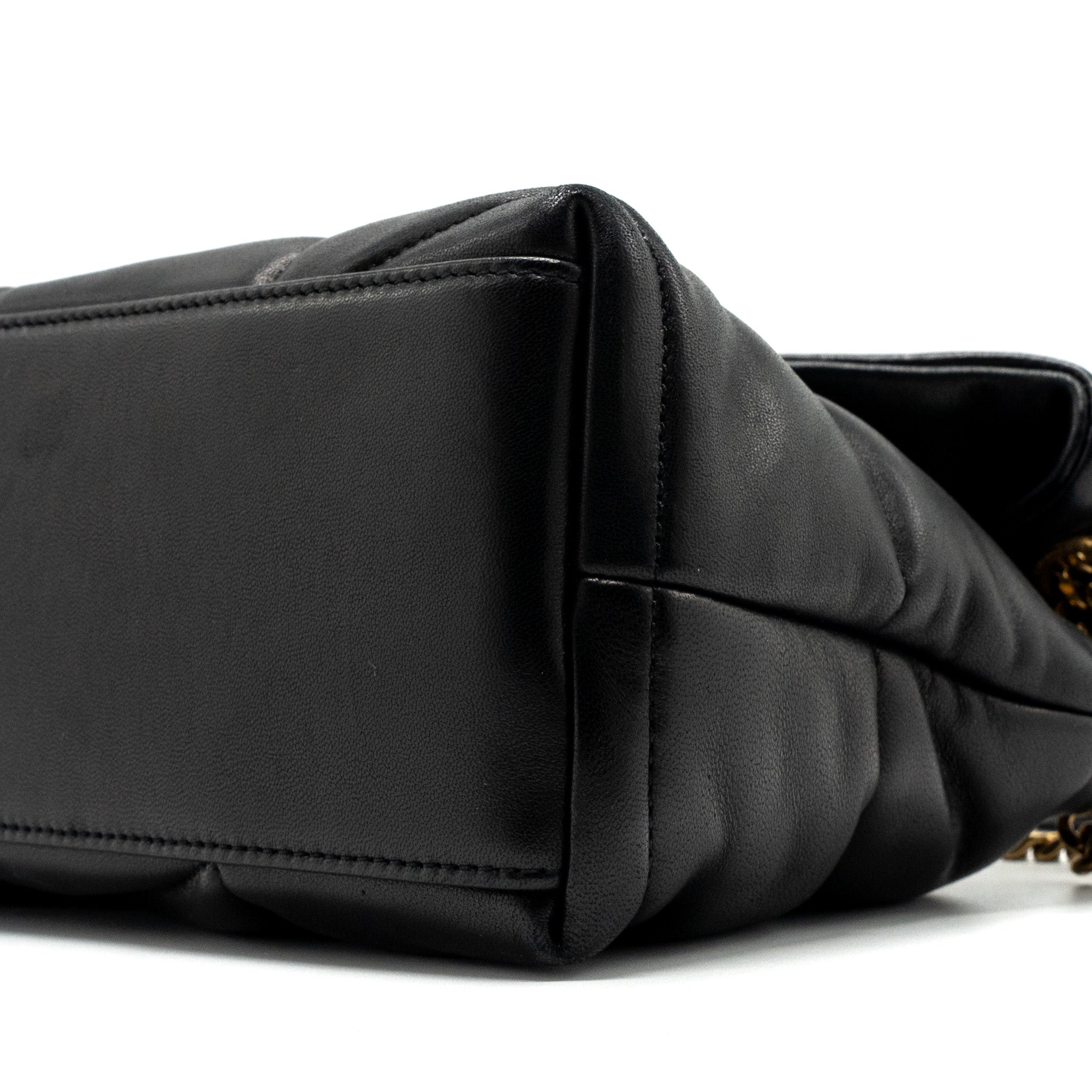 SAINT LAURENT SMALL PUFFER QUILTED NAPPA LEATHER BLACK GHW