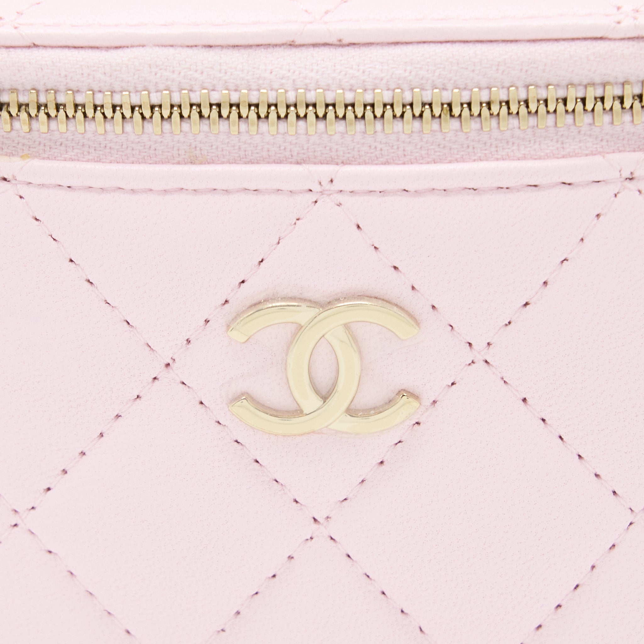 CHANEL TOP HANDLE MINI VANITY LAMBSKIN PINK LGHW