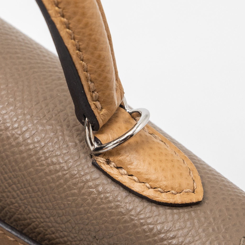 HERMES MINI KELLY II EPSOM ETOUPE/ ALEZAN/ BISCUIT SHW