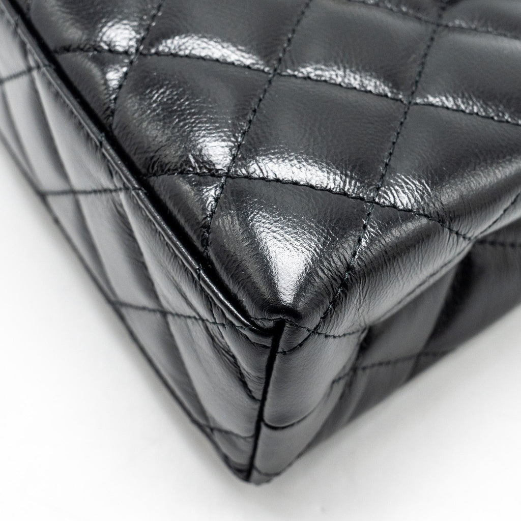 CHANEL MINI KELLY SHOPPING TOTE BAG CALFSKIN BLACK GHW (MICROCHIP)