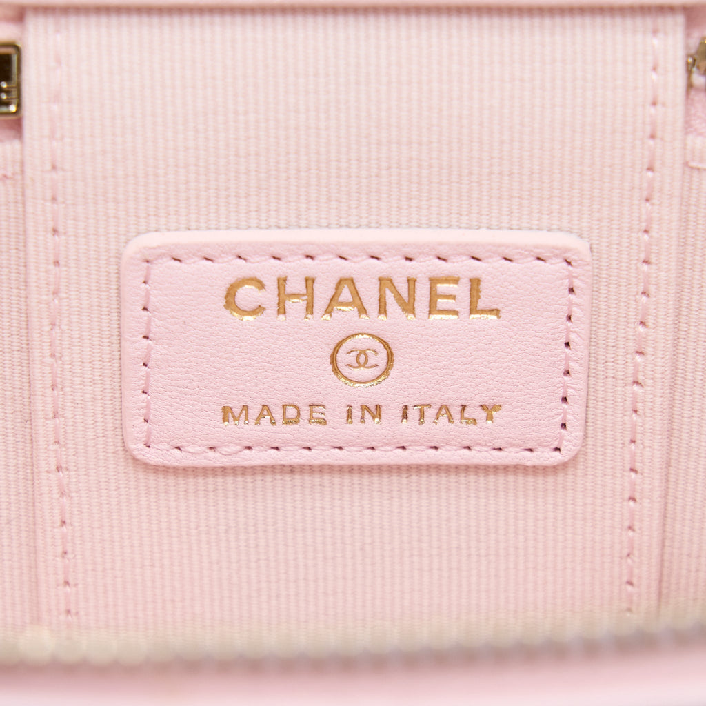 CHANEL TOP HANDLE MINI VANITY LAMBSKIN PINK LGHW