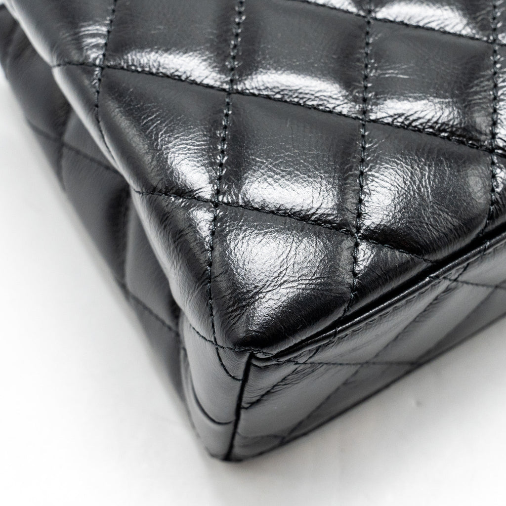 CHANEL MINI KELLY SHOPPING TOTE BAG CALFSKIN BLACK GHW (MICROCHIP)