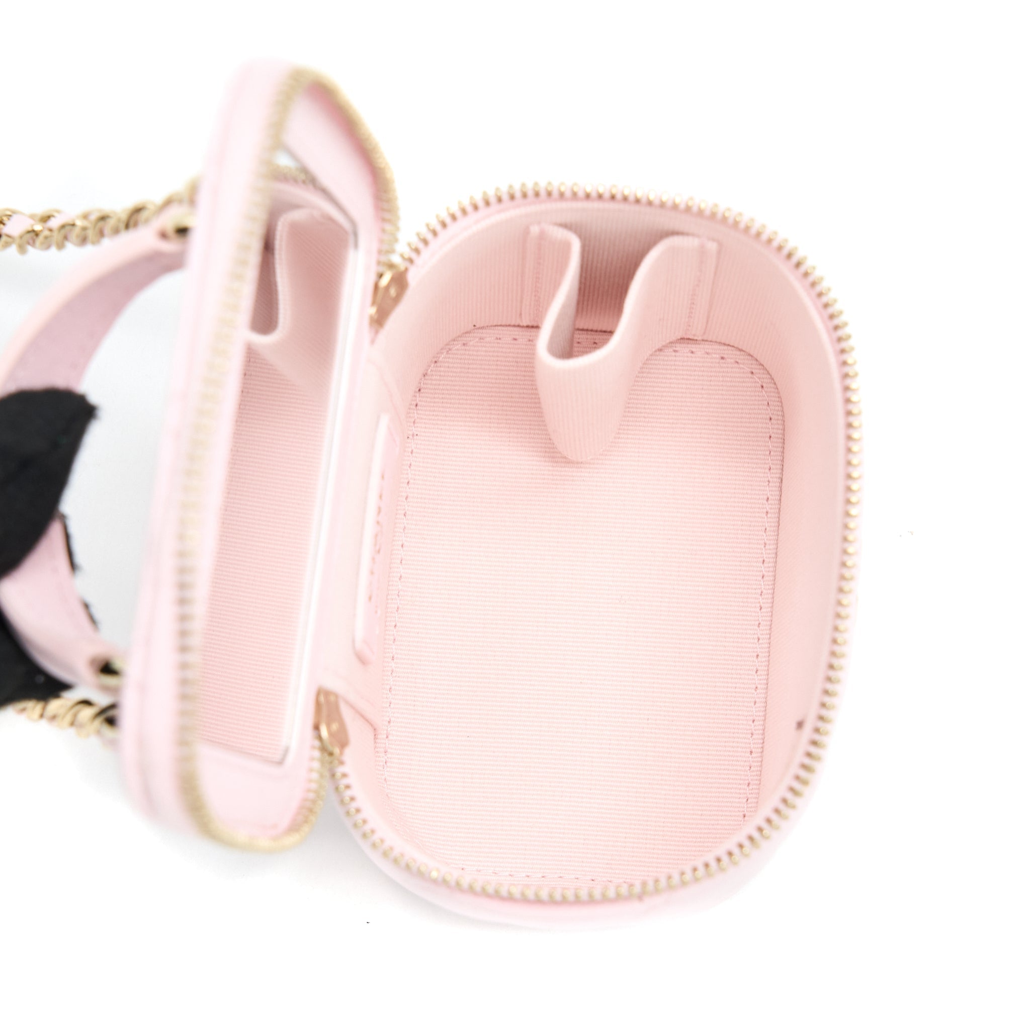 CHANEL TOP HANDLE MINI VANITY LAMBSKIN PINK LGHW