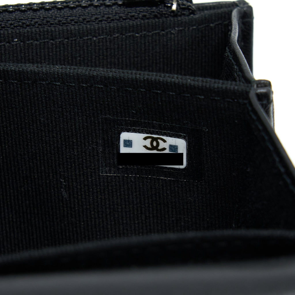 CHANEL SQUARE TRENDY CC WALLET ON CHAIN LAMBSKIN SO BLACK