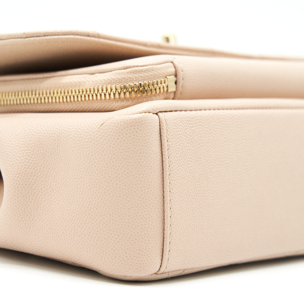 CHANEL BUSINESS AFFINITY FLAP BAG QUILTED CAVIAR MEDIUM BEIGE