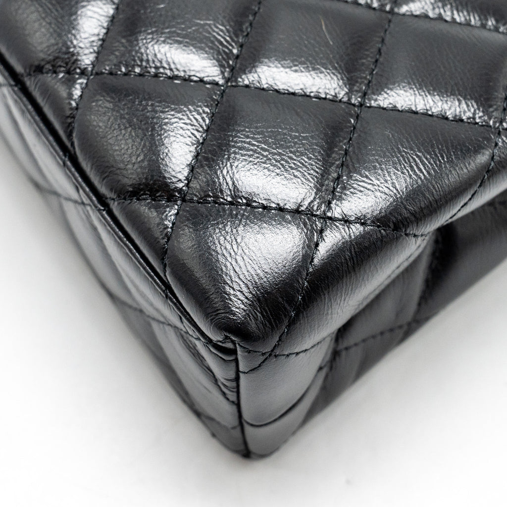 CHANEL MINI KELLY SHOPPING TOTE BAG CALFSKIN BLACK GHW (MICROCHIP)