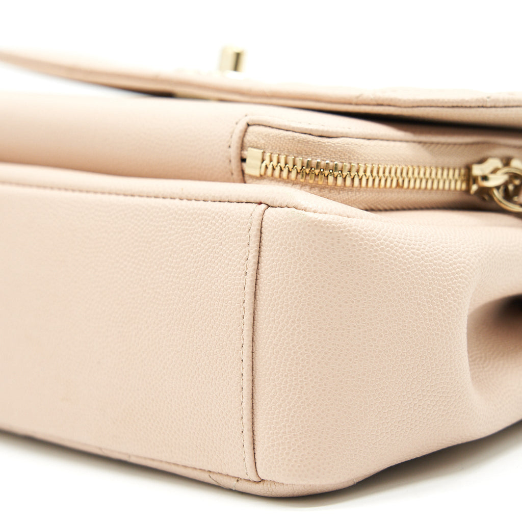 CHANEL BUSINESS AFFINITY FLAP BAG QUILTED CAVIAR MEDIUM BEIGE