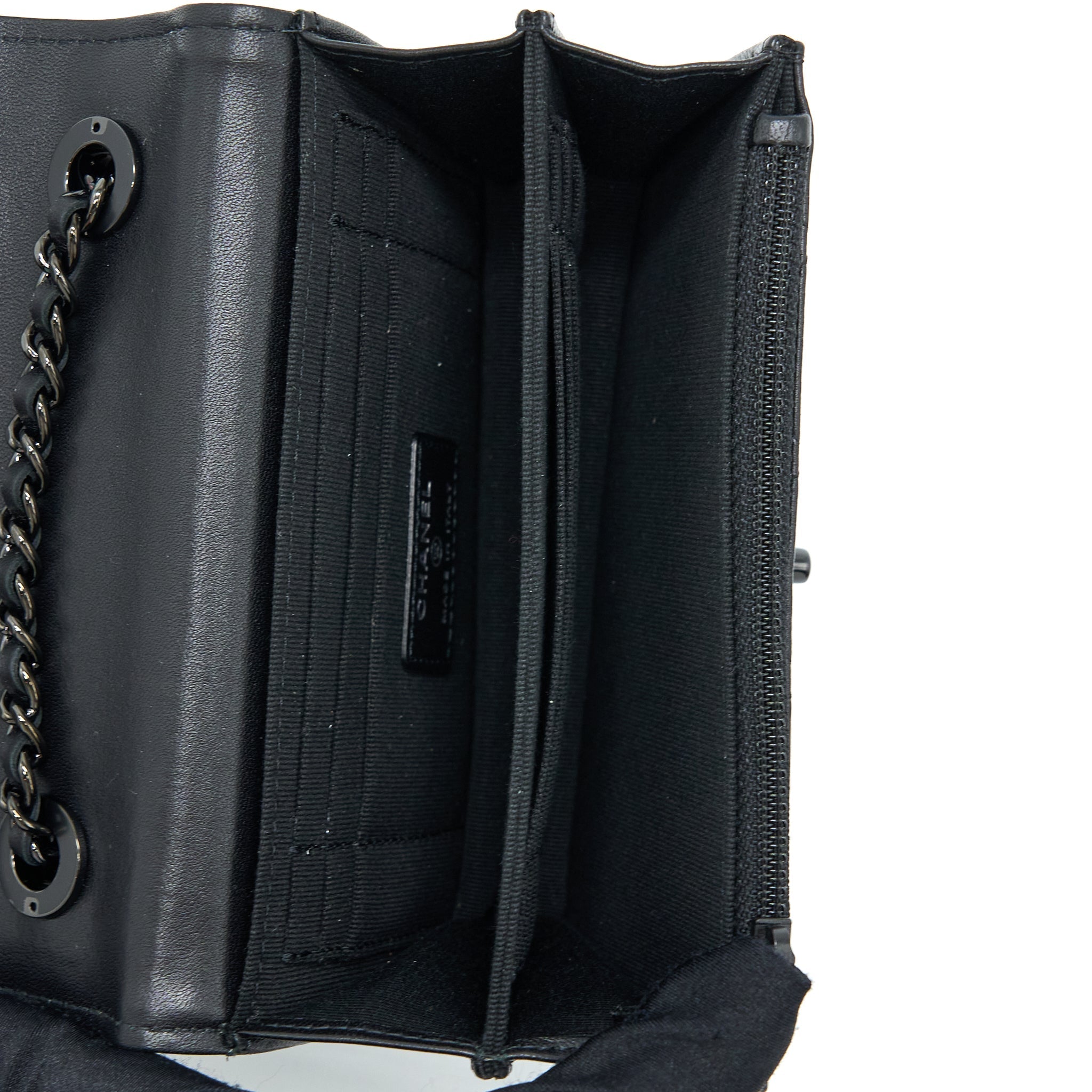 CHANEL SQUARE TRENDY CC WALLET ON CHAIN LAMBSKIN SO BLACK