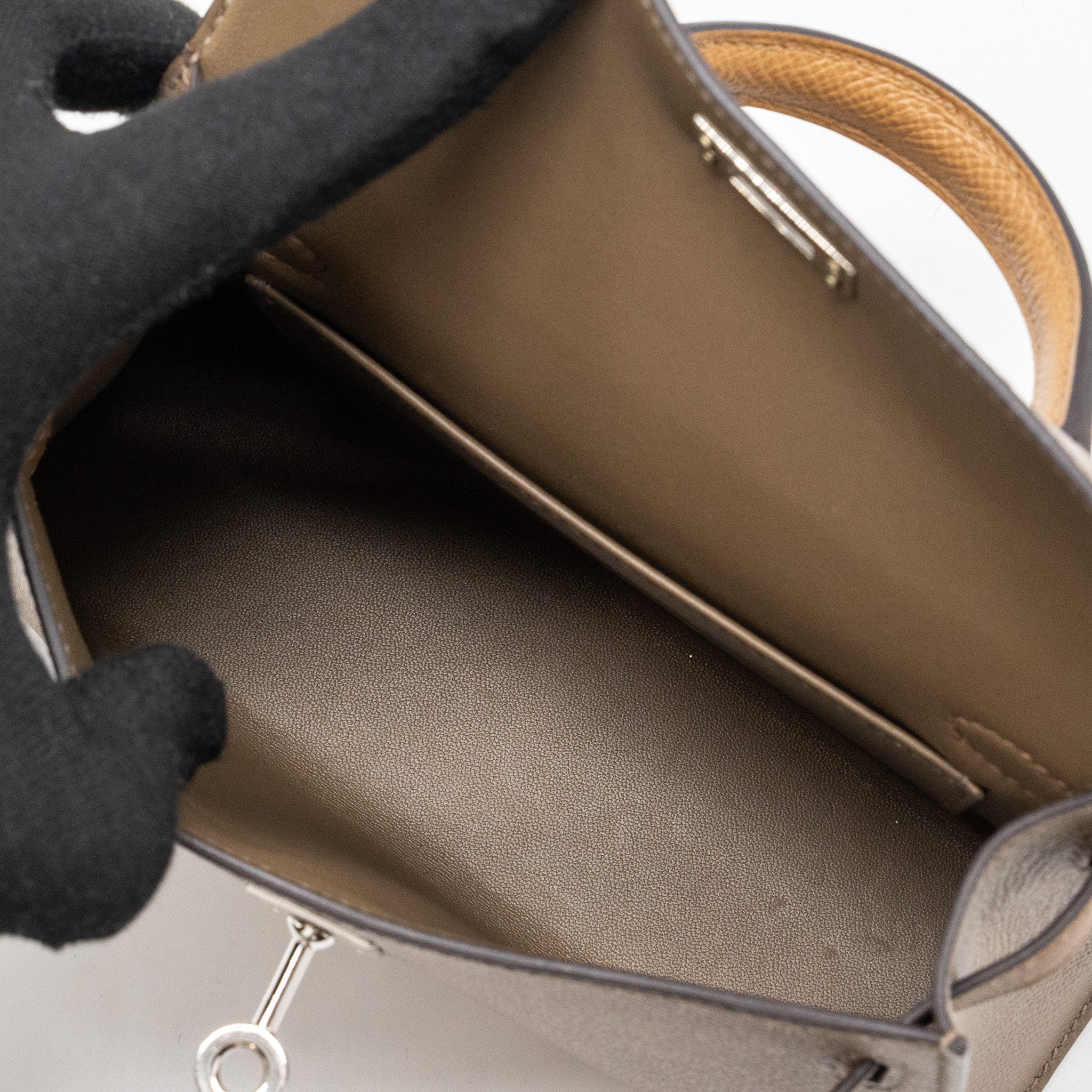 HERMES MINI KELLY II EPSOM ETOUPE/ ALEZAN/ BISCUIT SHW