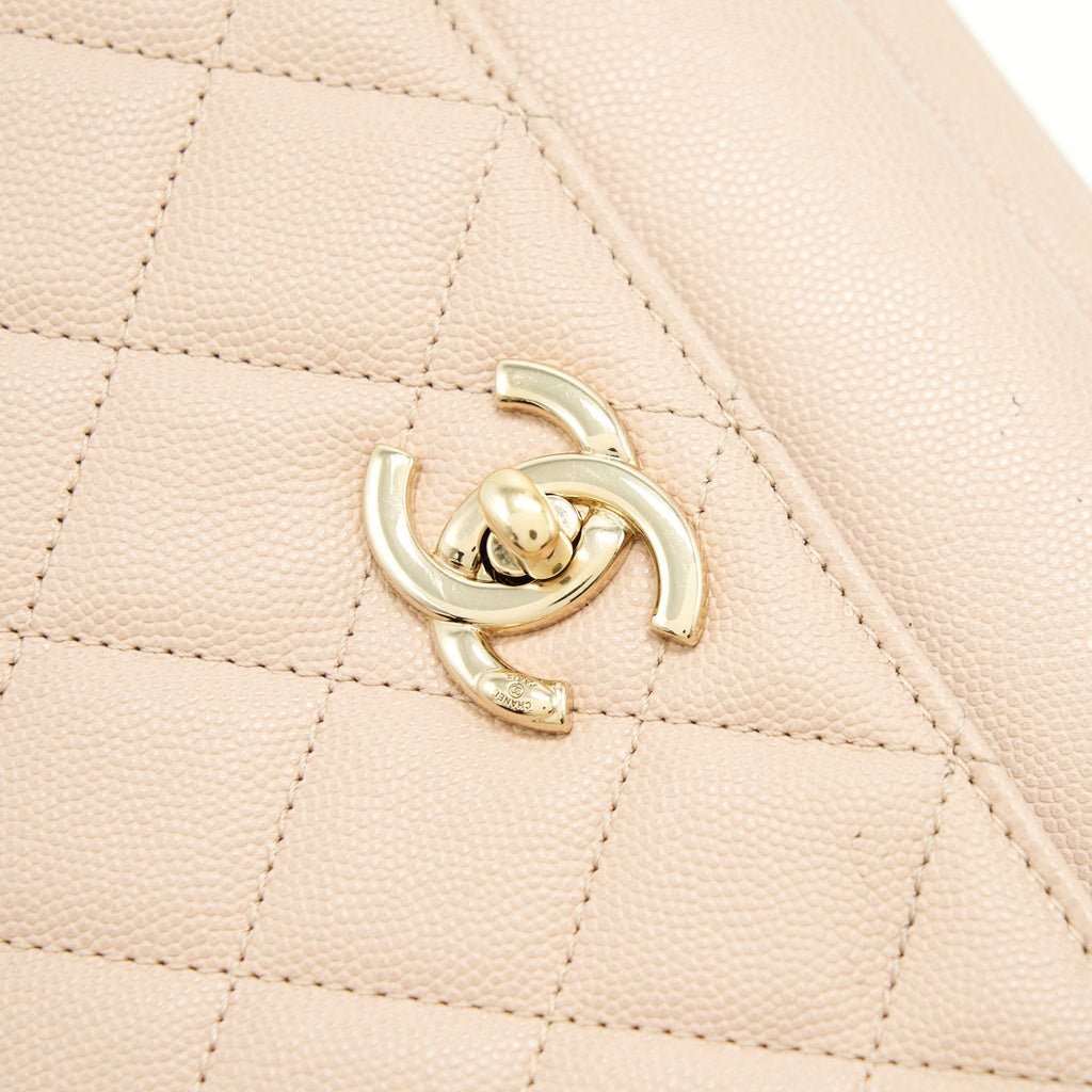 CHANEL BUSINESS AFFINITY FLAP BAG QUILTED CAVIAR MEDIUM BEIGE