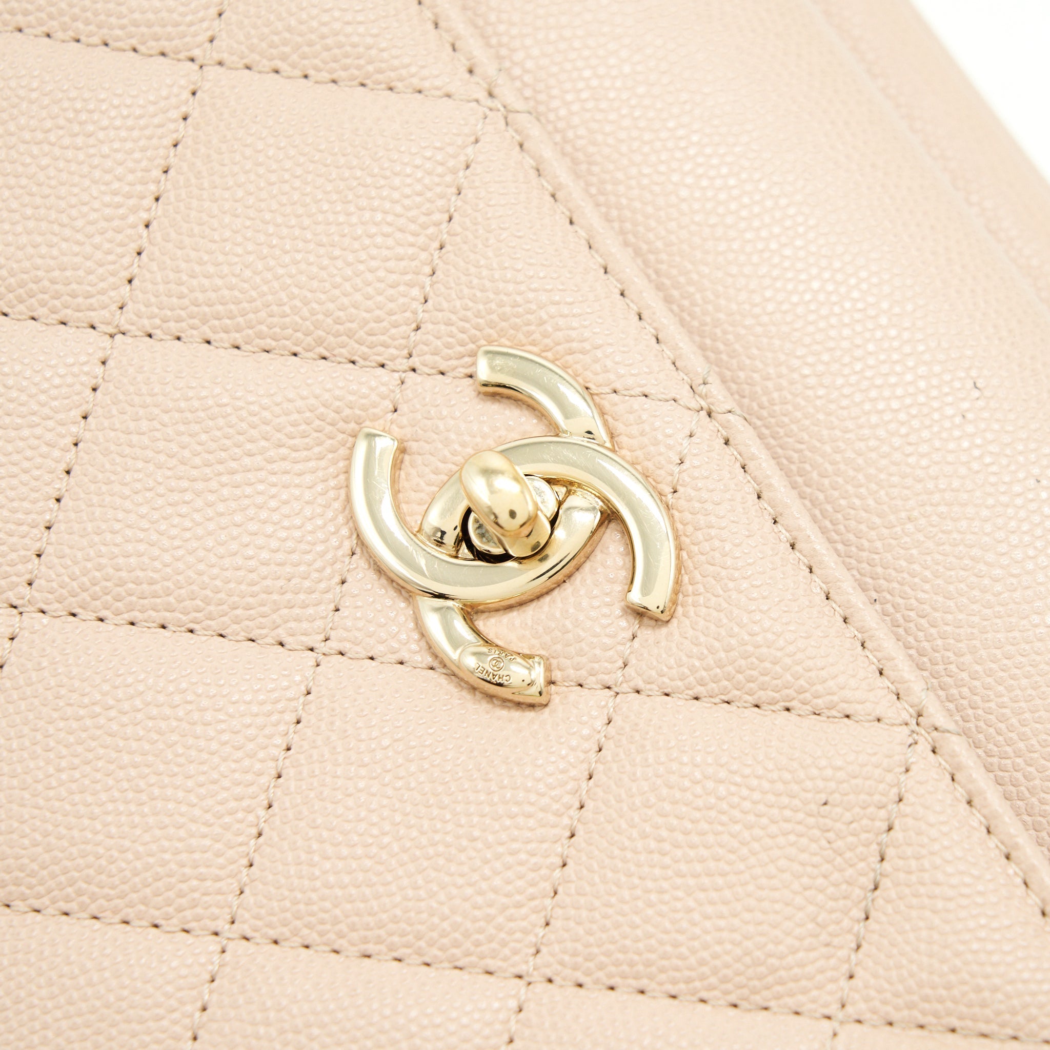 CHANEL BUSINESS AFFINITY FLAP BAG QUILTED CAVIAR MEDIUM BEIGE