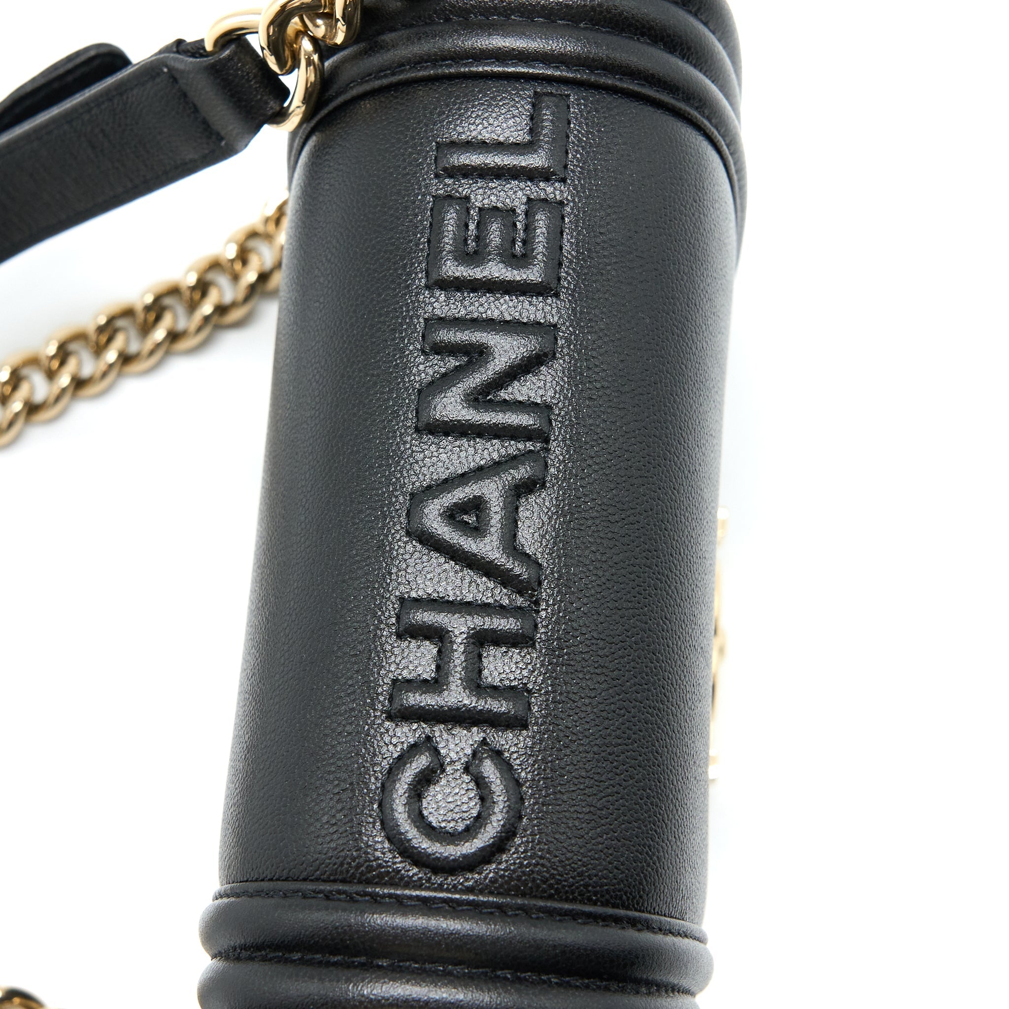CHANEL MINI BOY BAG CALFSKIN BLACK LGHW (MICROCHIP)