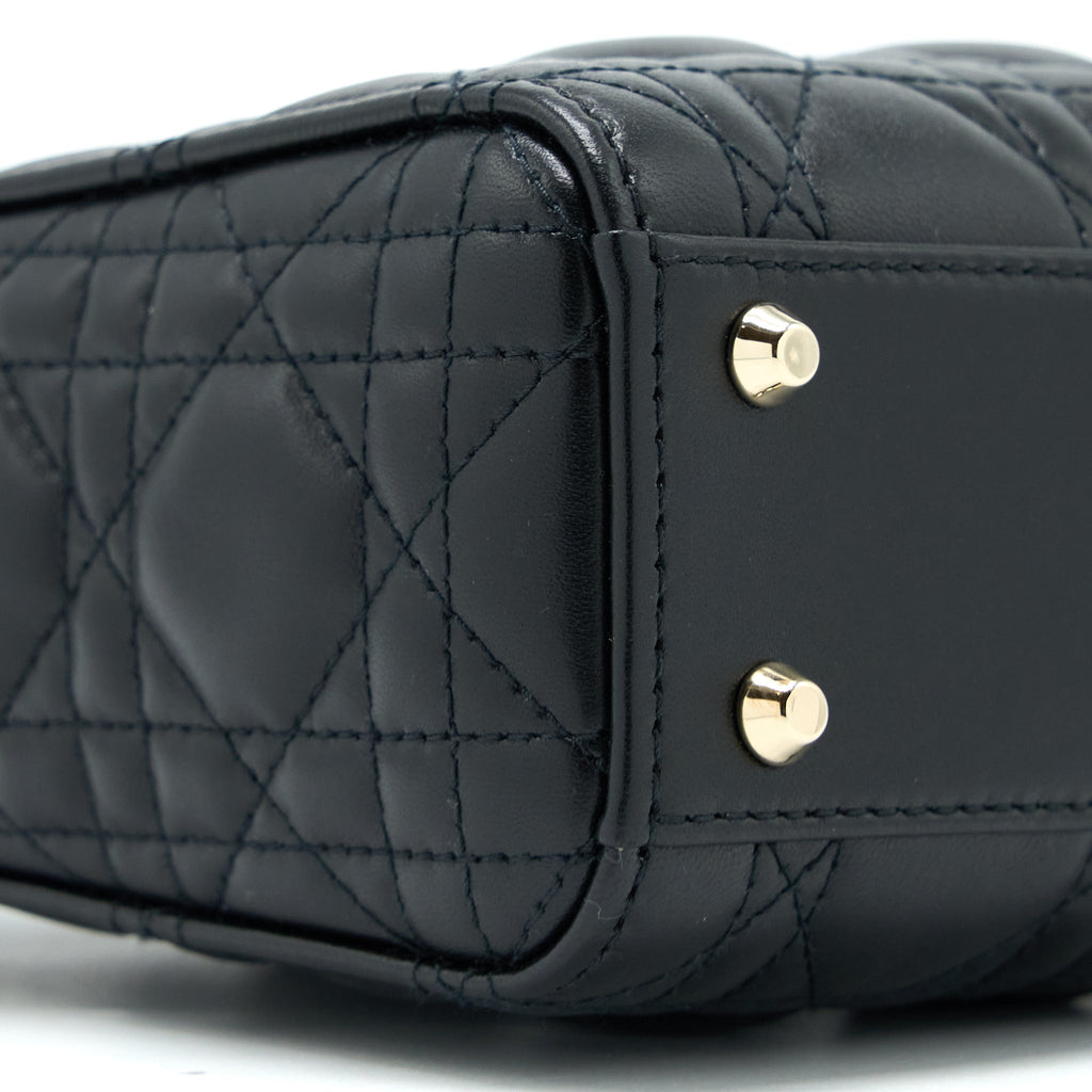 DIOR LADY DIOR MINI LAMBSKIN BLACK LGHW