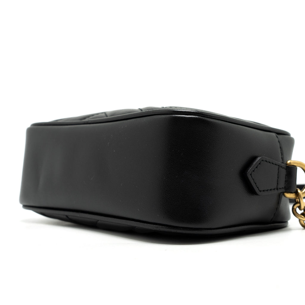 GUCCI GG MARMONT MATELASSE MINI BAG CALFSKIN BLACK GHW