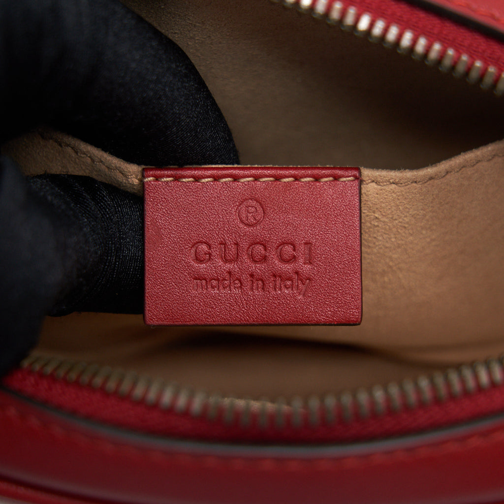 GUCCI SIZE85 GG MARMONT LEATHER BELT BAG RED