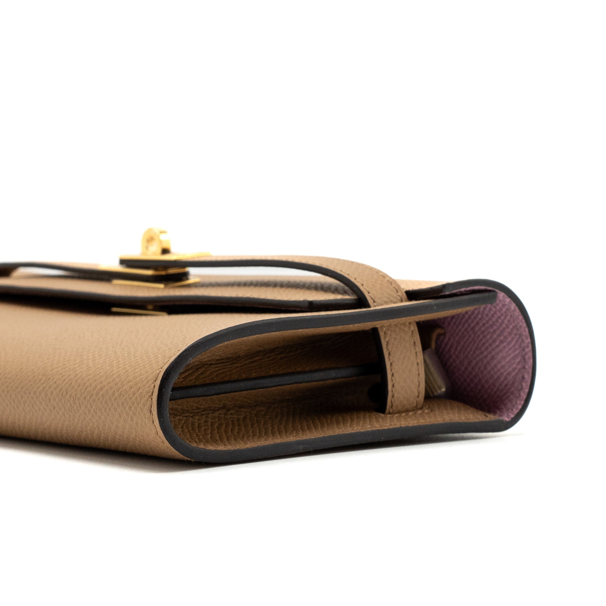 HERMES KELLY TO GO EPSOM CHAI/ MAUVE SYLVESTRE GHW