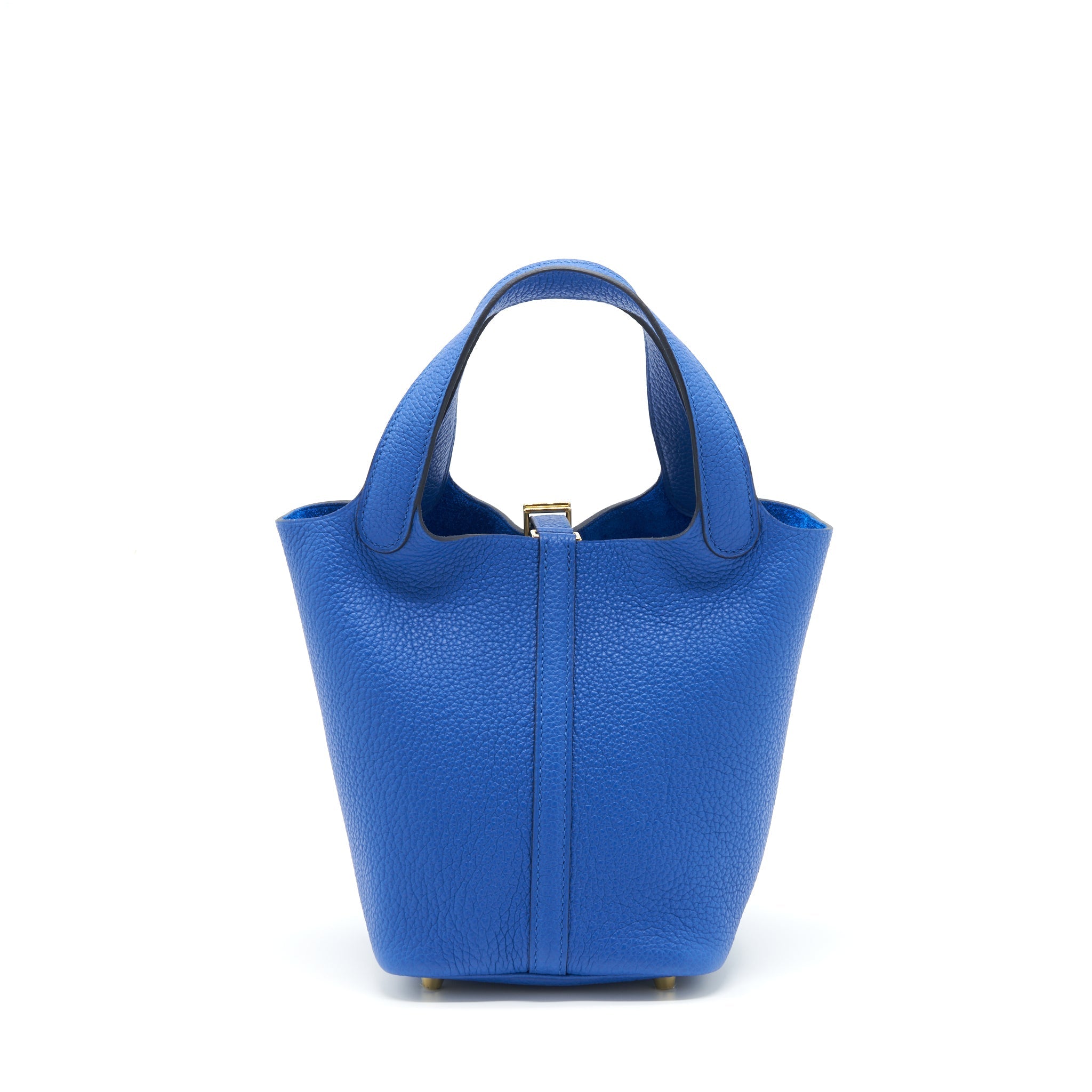 HERMES PICOTIN 18 LOCK BAG TAURILLON MAURICE BLEU DE FRANCE GHW