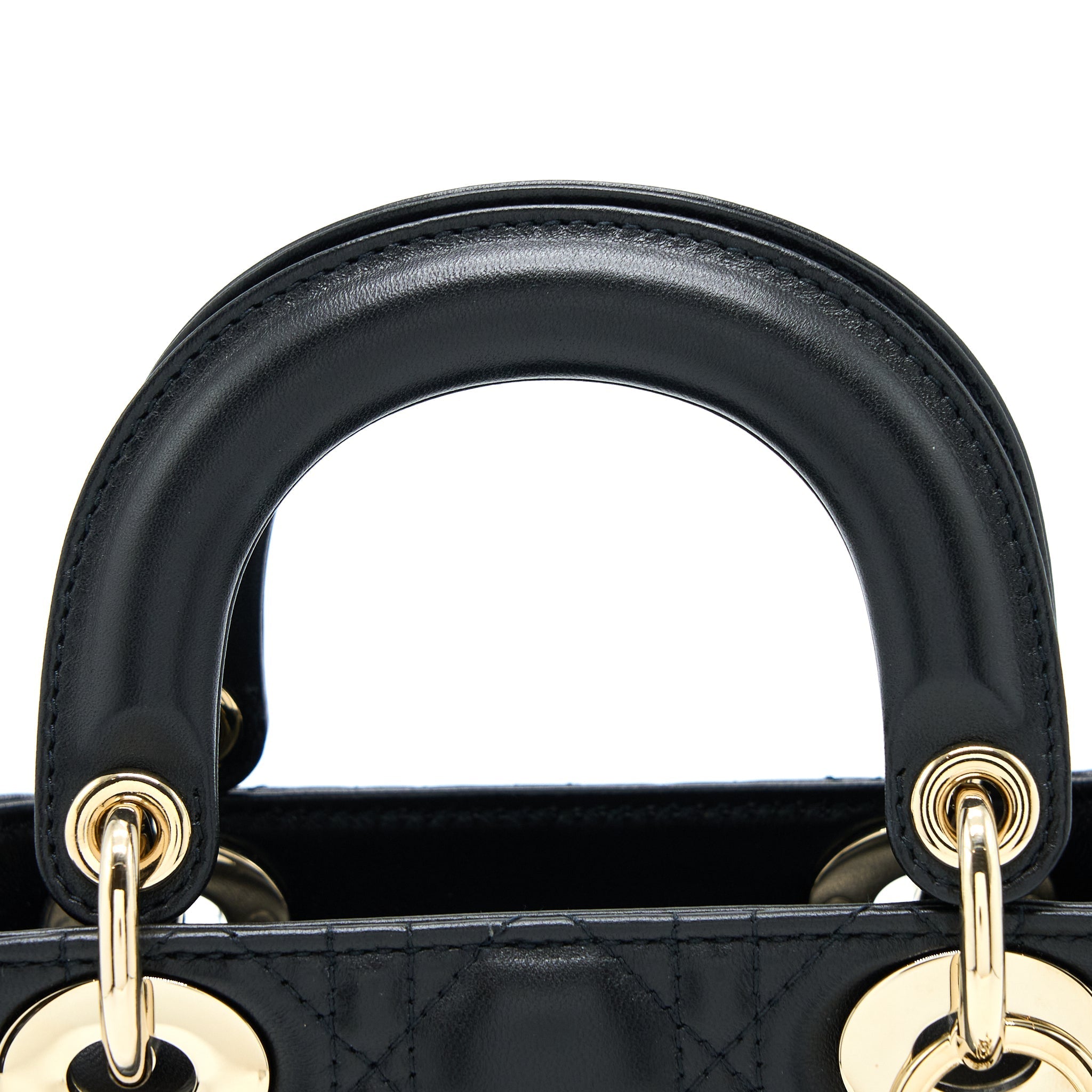 DIOR LADY DIOR MINI LAMBSKIN BLACK LGHW