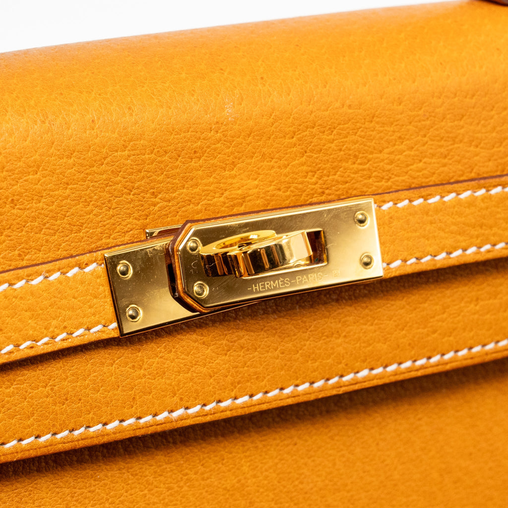 HERMES KELLY 25 PEAU DE PORC TOFFEE GHW