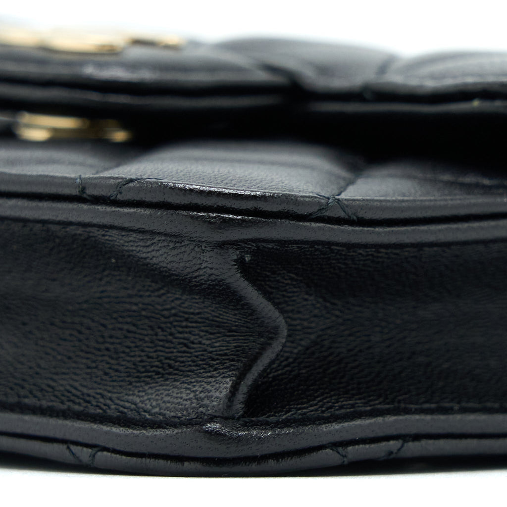 CHANEL MINI TOP HANDLE FLAP BAG LAMBSKIN BLACK LGHW