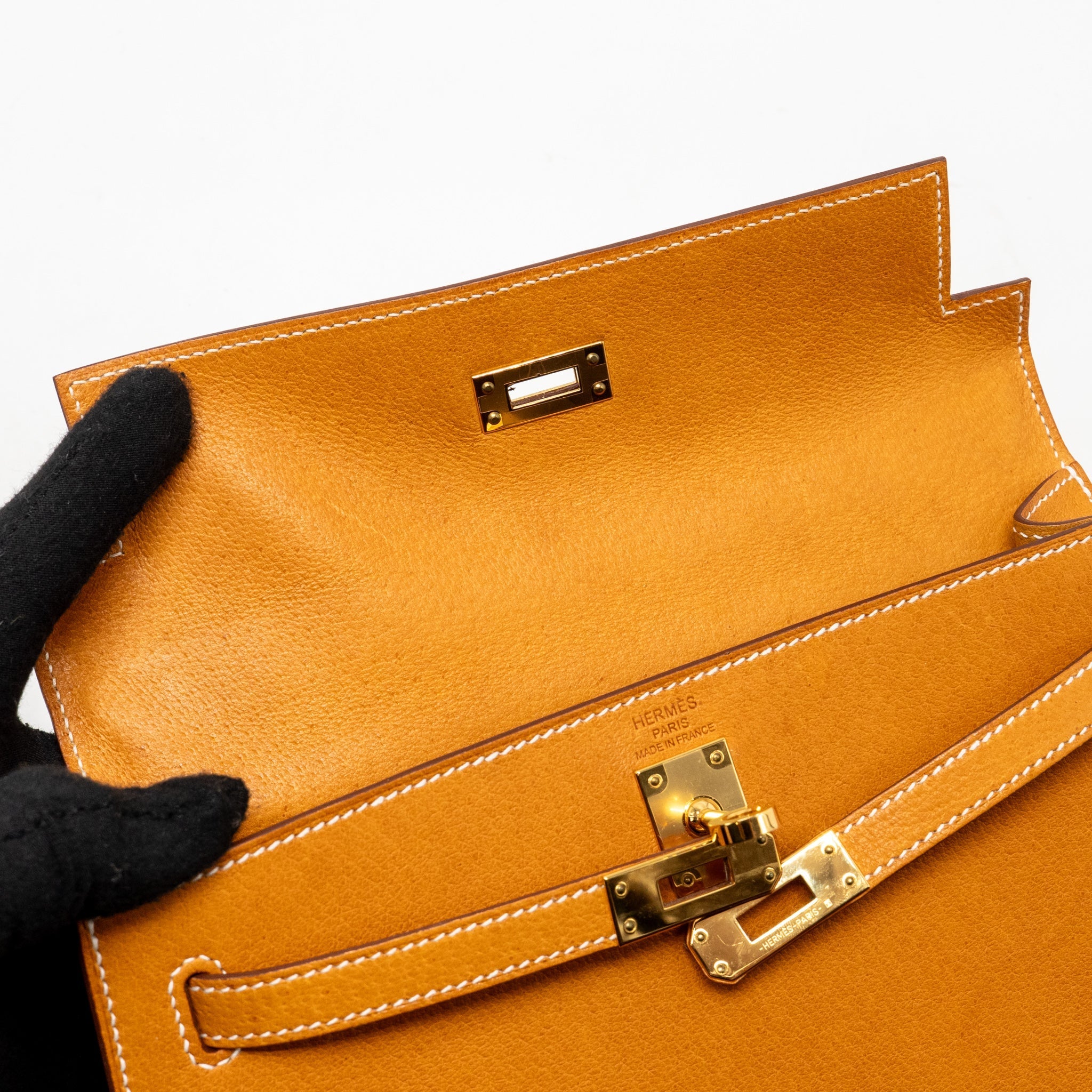 HERMES KELLY 25 PEAU DE PORC TOFFEE GHW