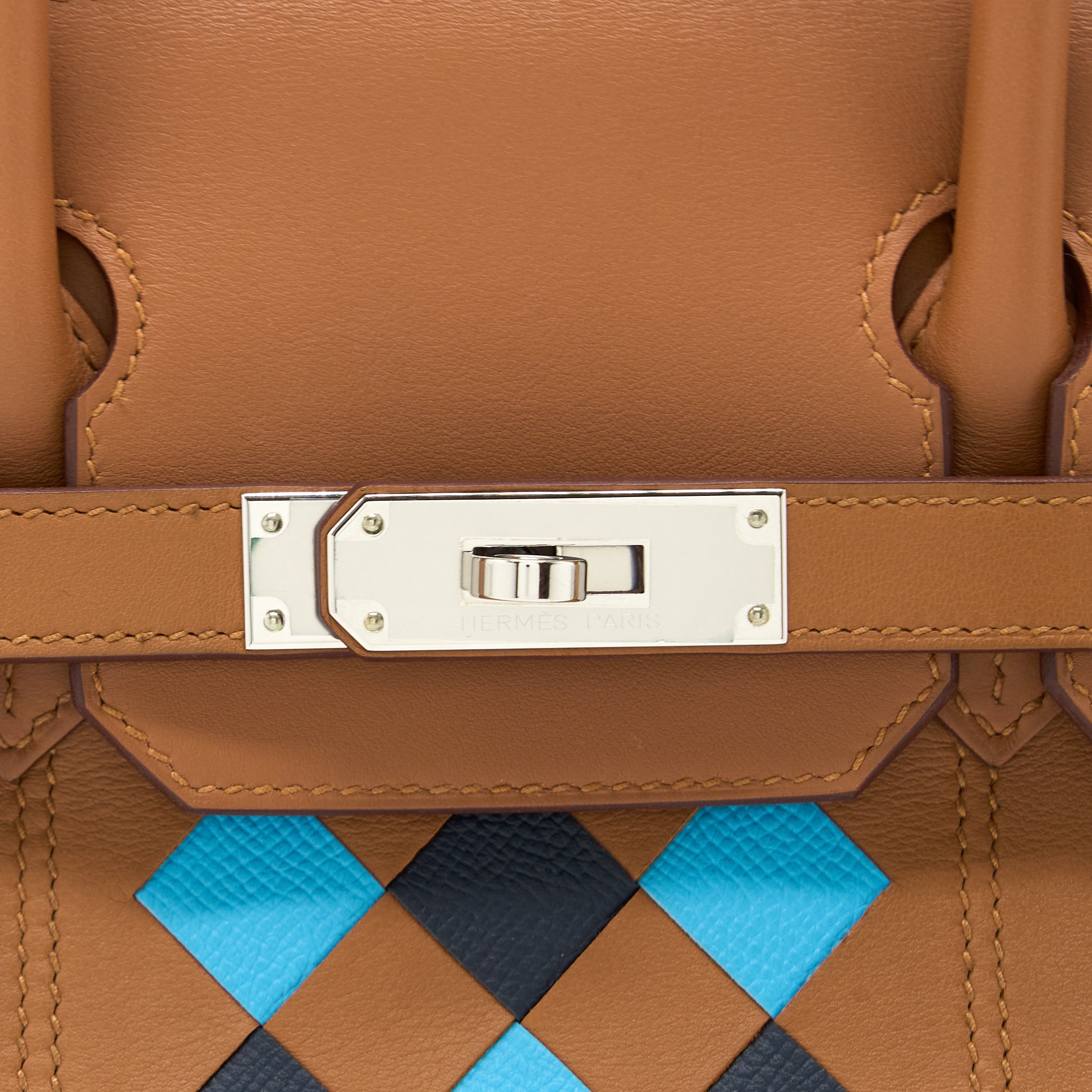 HERMES BIRKIN 30 TRESSAGE SWIFT/ EPSOM GOLD/BLEU INDIGO/BLEU NORD SHW