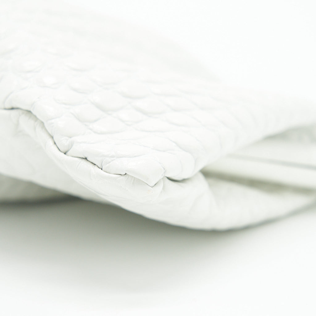 BALENCIAGA CLOUD XL CROCODILE EMBOSSED CLUTCH/ CROSSBODY BAG