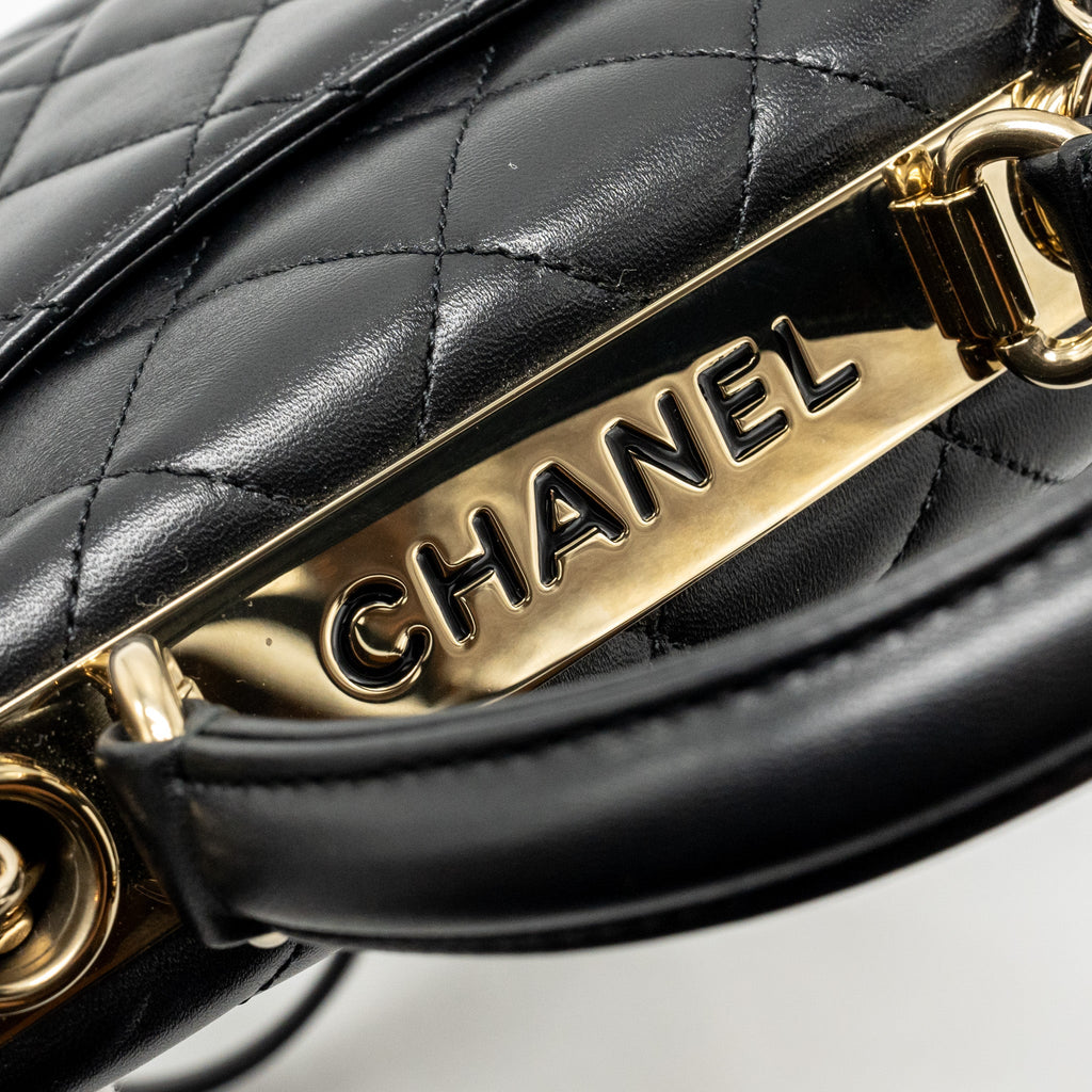 CHANEL 24S MINI TRENDY CC LAMBSKIN BLACK LGHW(MICROCHIP)