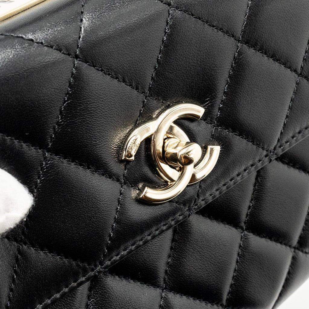 CHANEL 24S MINI TRENDY CC LAMBSKIN BLACK LGHW(MICROCHIP)