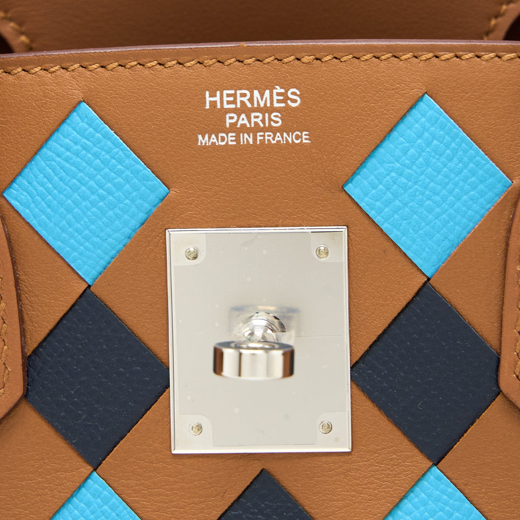 HERMES BIRKIN 30 TRESSAGE SWIFT/ EPSOM GOLD/BLEU INDIGO/BLEU NORD SHW