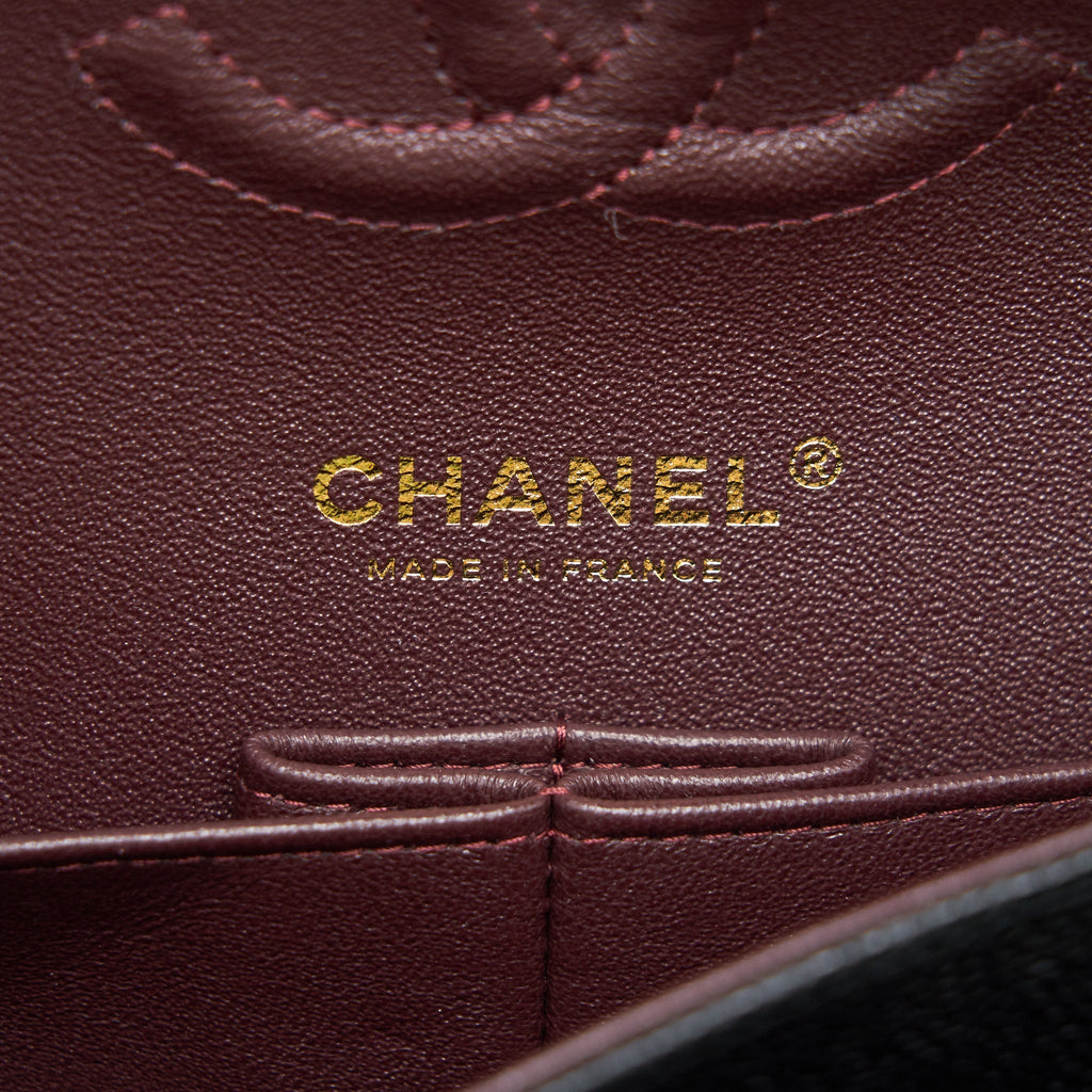 CHANEL MEDIUM CLASSIC DOUBLE FLAP BAG CAVIAR BLACK GHW