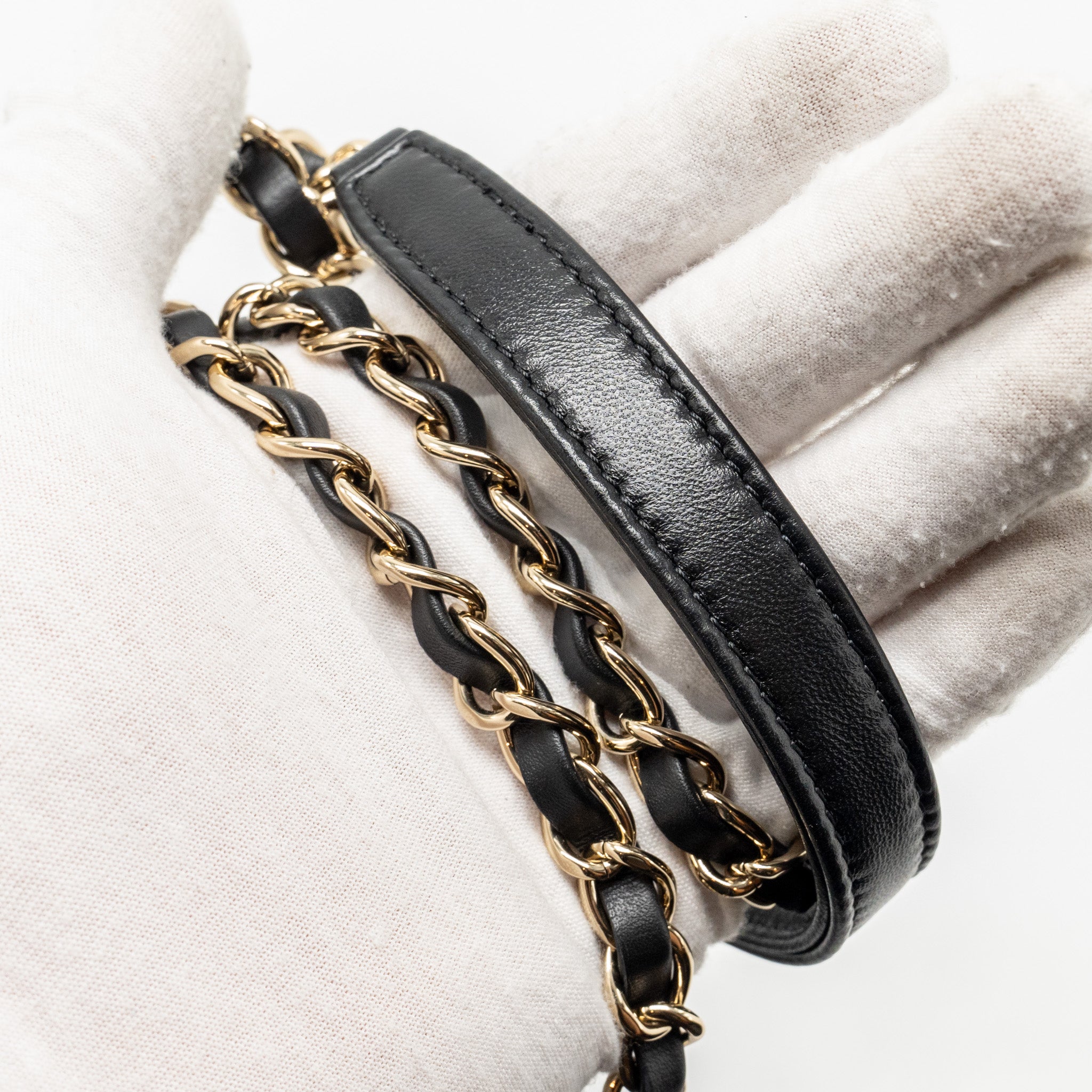 CHANEL 24S MINI TRENDY CC LAMBSKIN BLACK LGHW(MICROCHIP)