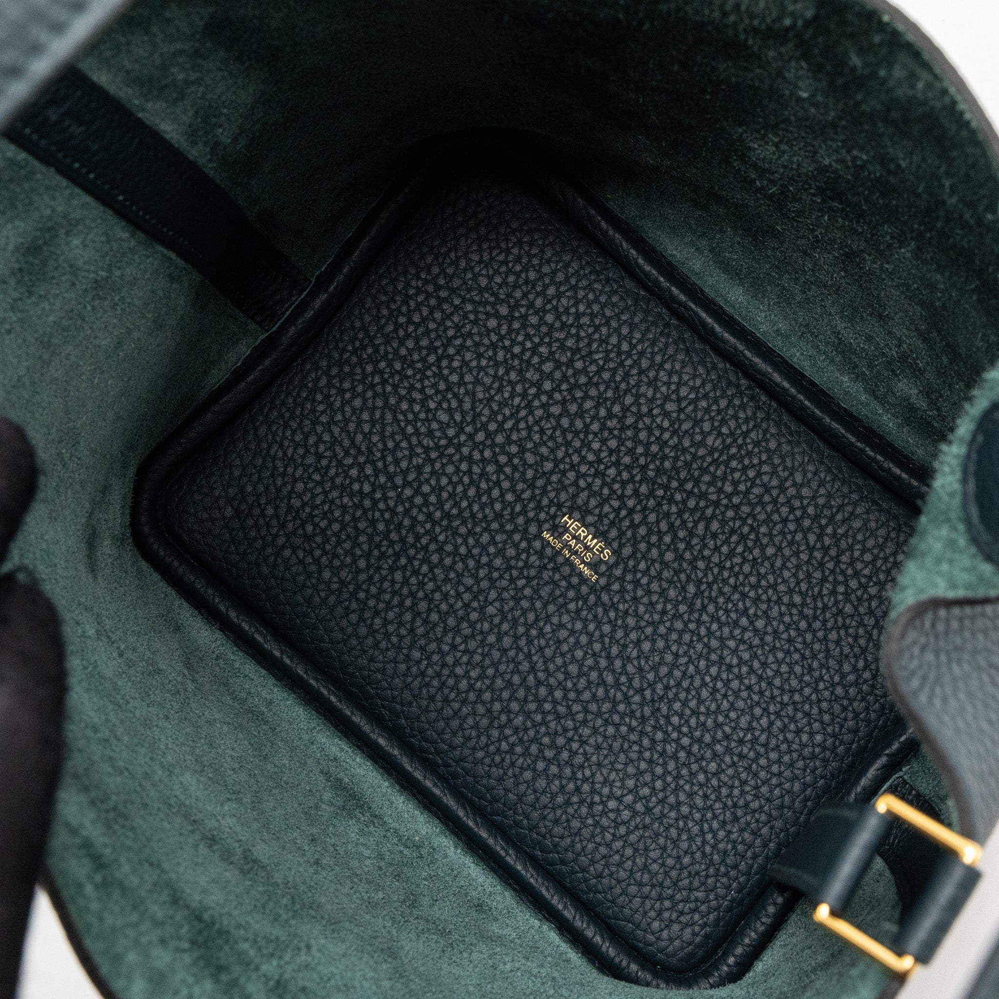 HERMES PICOTIN 18 LOCK BAG CLEMENCE VERT CYPRES GHW
