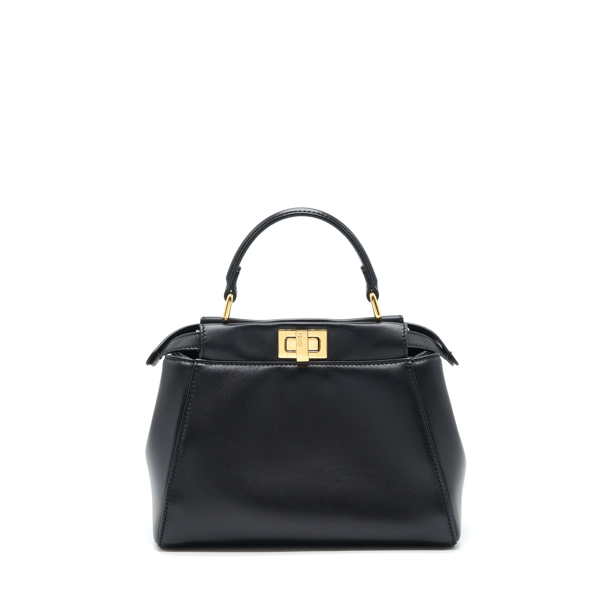 FENDI MINI PEEKABOO LAMBSKIN BLACK GHW