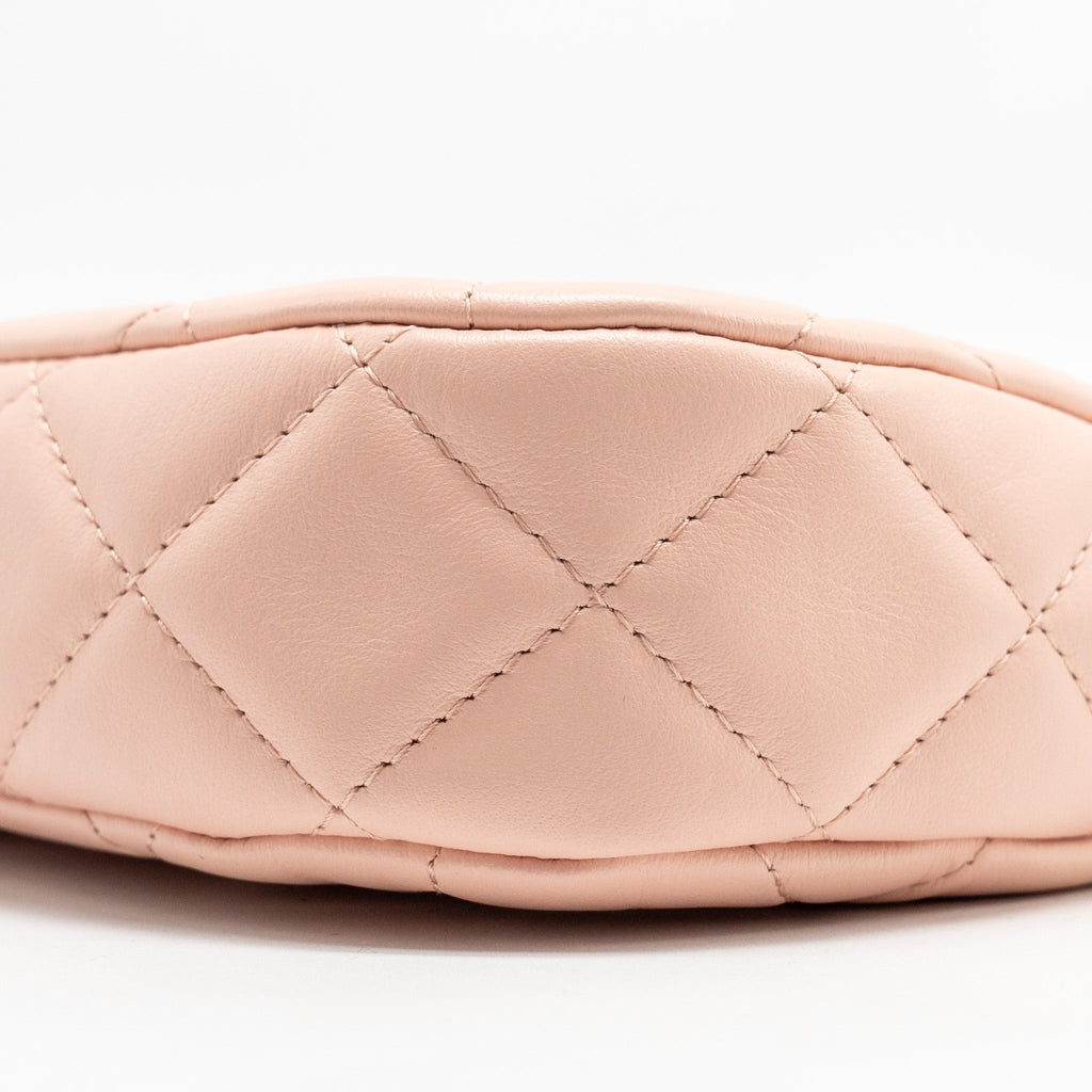 CHANEL 23K SMALL HOBO BAG CALFSKIN PINK GHW (MICROCHIP)