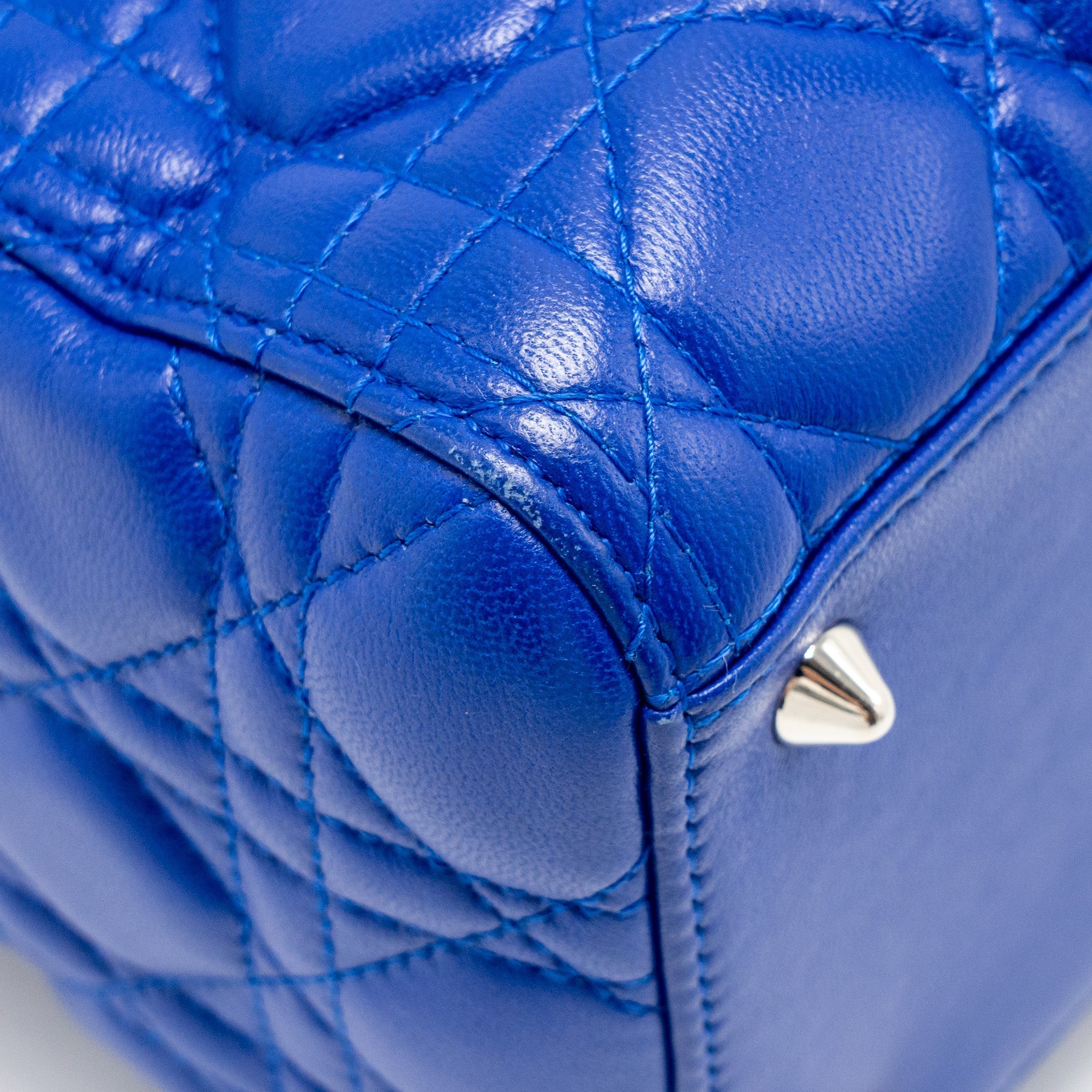 DIOR MEDIUM LADY DIOR LAMBSKIN BLUE SHW