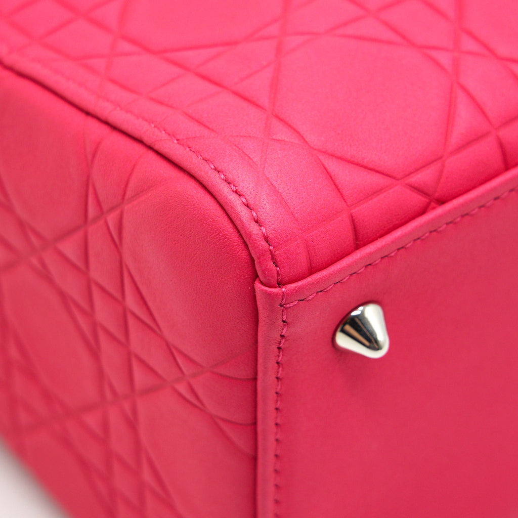 CHRISTIAN DIOR LADY DIOR HOT PINK IN METALLIC PINK HARDWARE