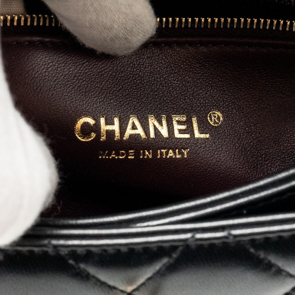CHANEL 24S MINI TRENDY CC LAMBSKIN BLACK LGHW(MICROCHIP)