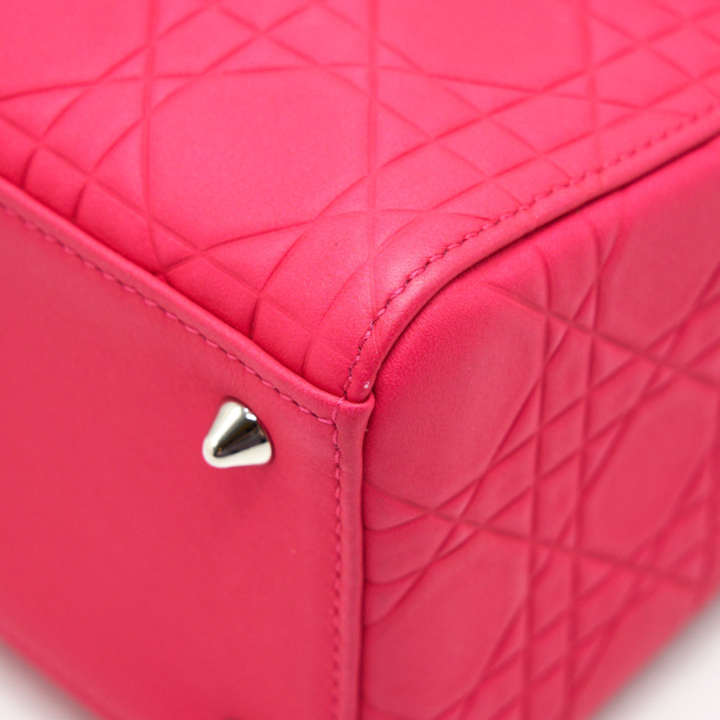 CHRISTIAN DIOR LADY DIOR HOT PINK IN METALLIC PINK HARDWARE