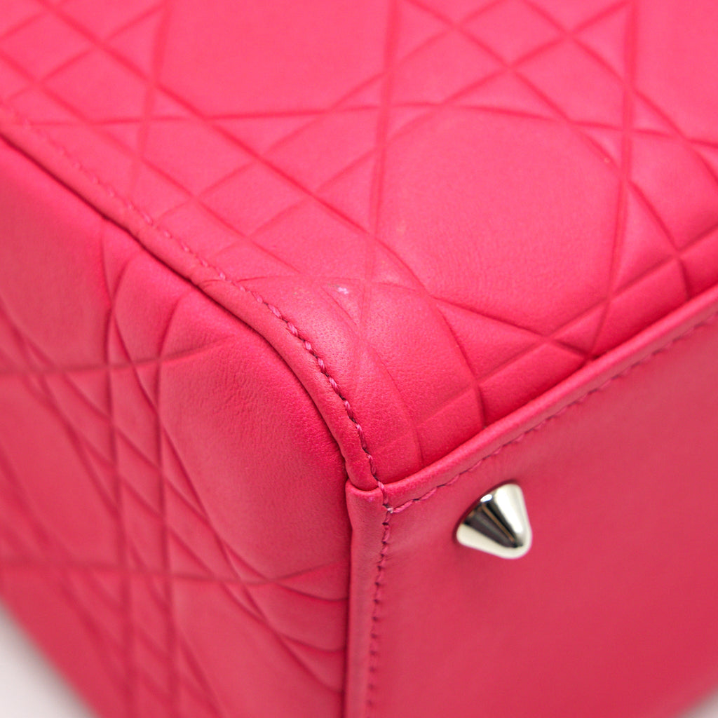 CHRISTIAN DIOR LADY DIOR HOT PINK IN METALLIC PINK HARDWARE